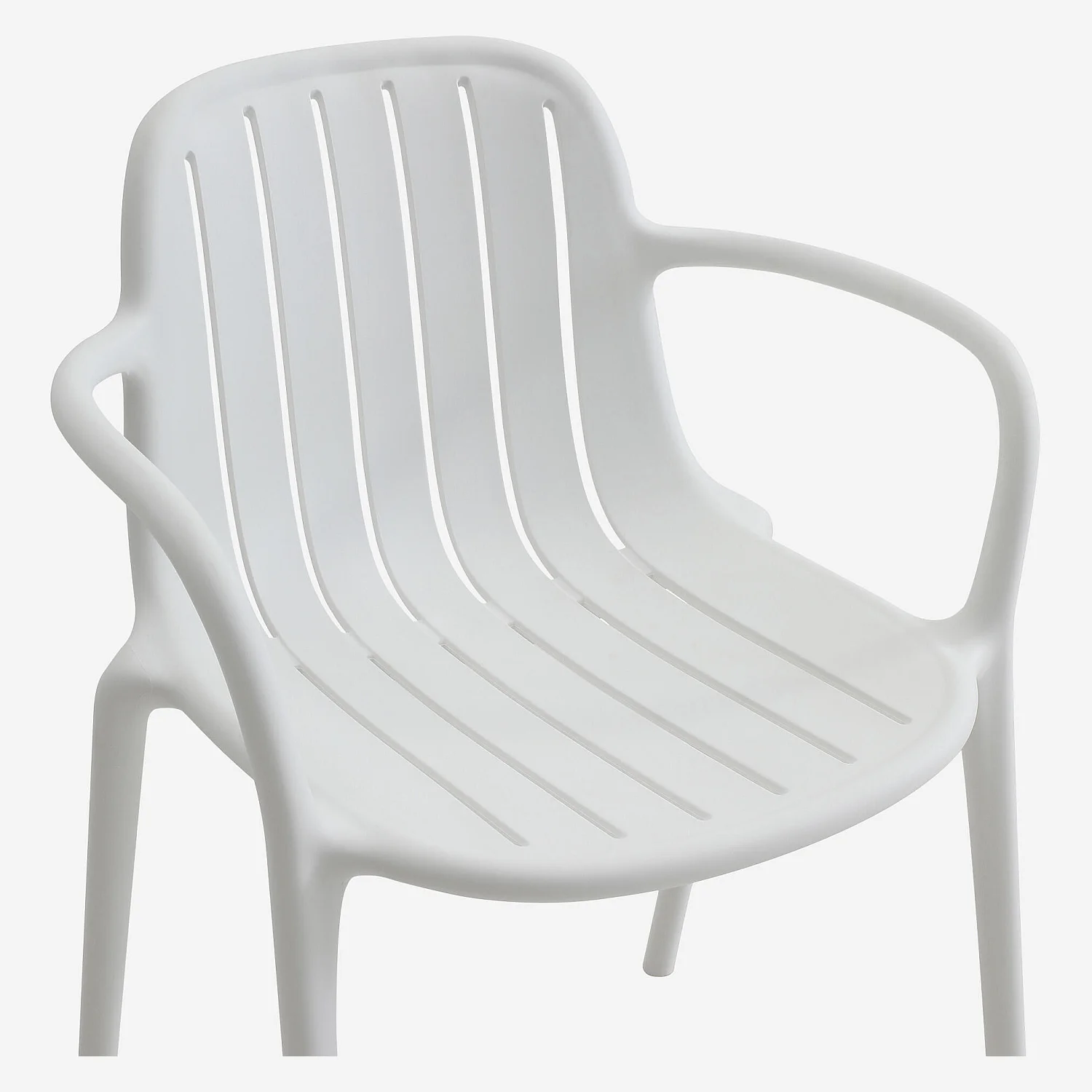 Lot de 2 chaises de jardin en polypropylène avec accoudoirs - Blanc opalin - 3