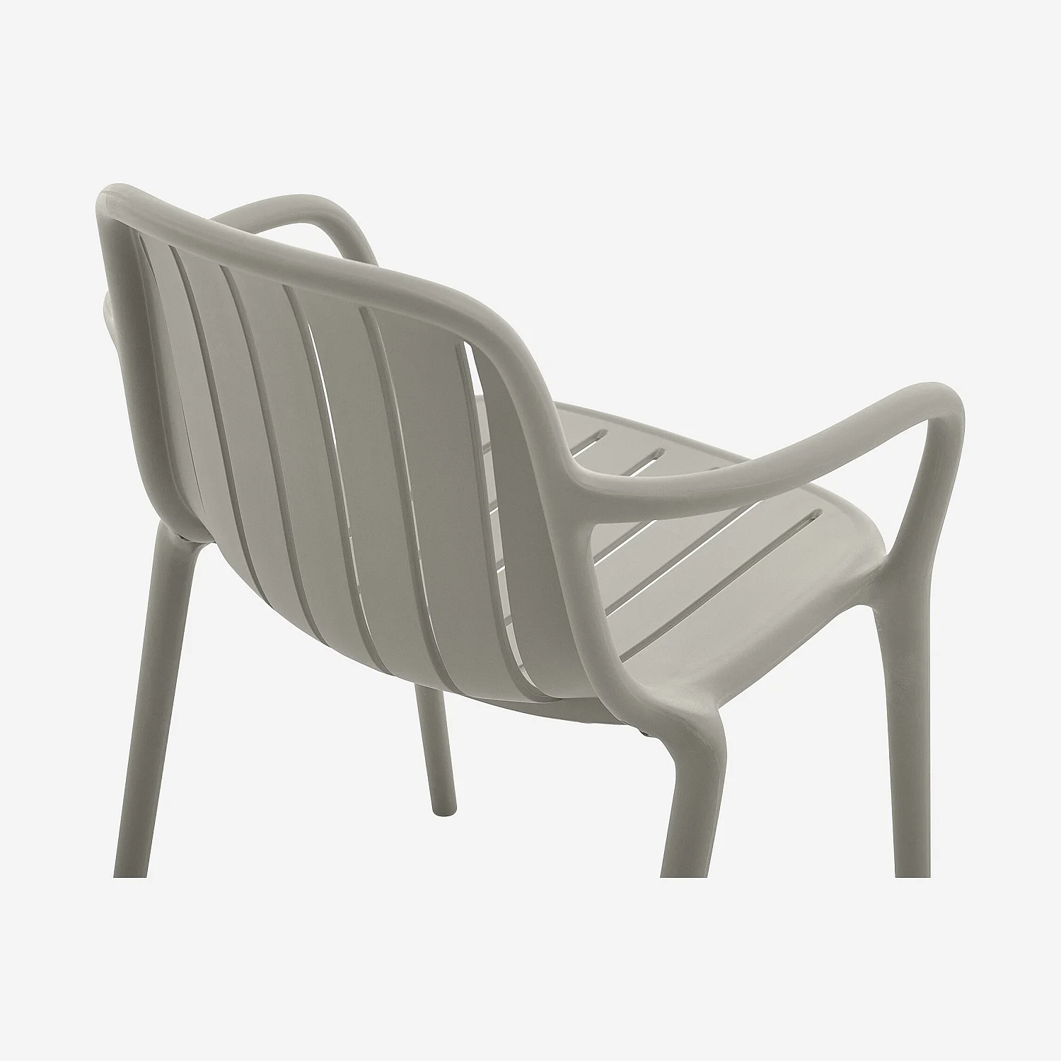 Lot de 2 chaises de jardin en polypropylène avec accoudoirs - Gris argile - 5