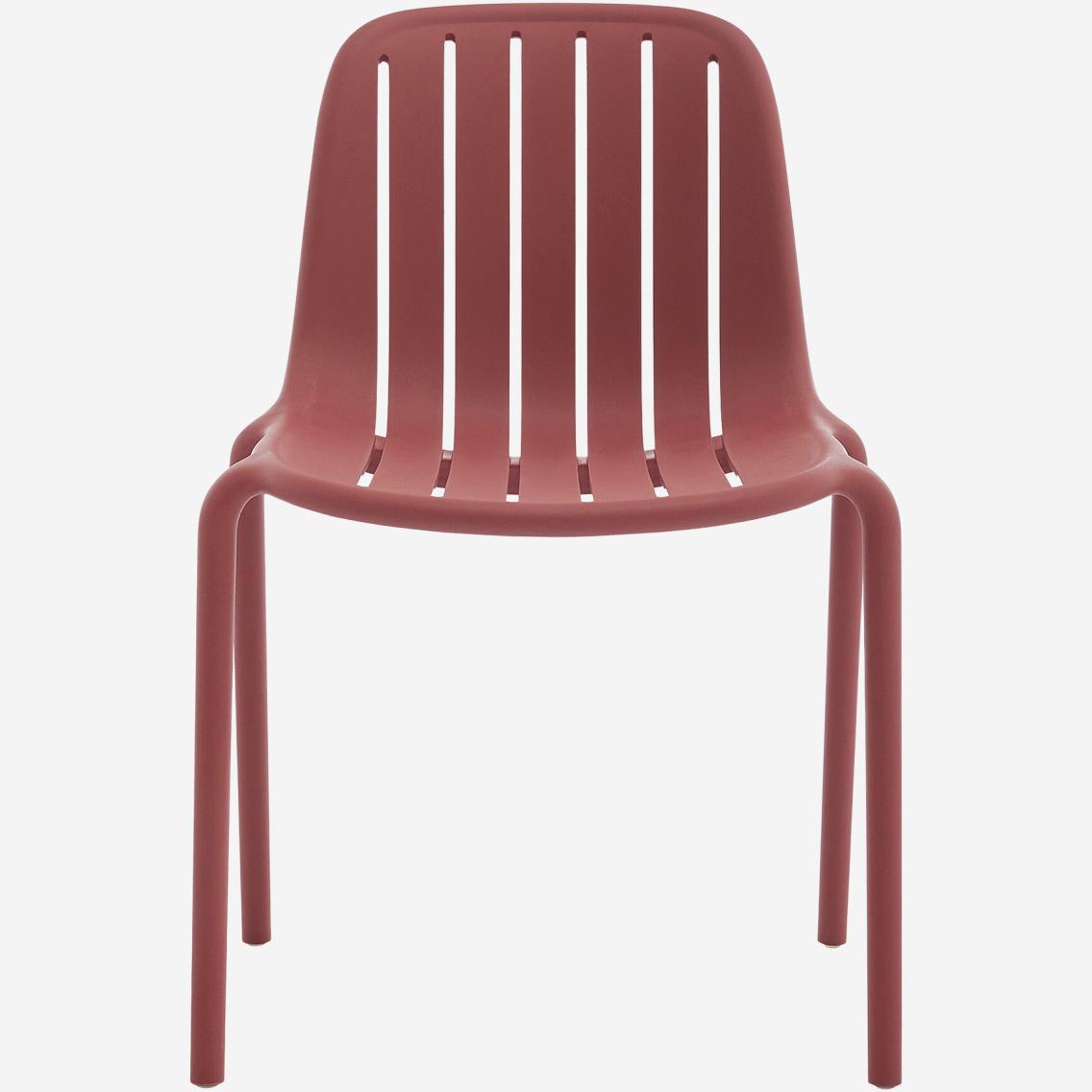 Lot de 2 chaises de jardin en polypropylène - Rouge parme