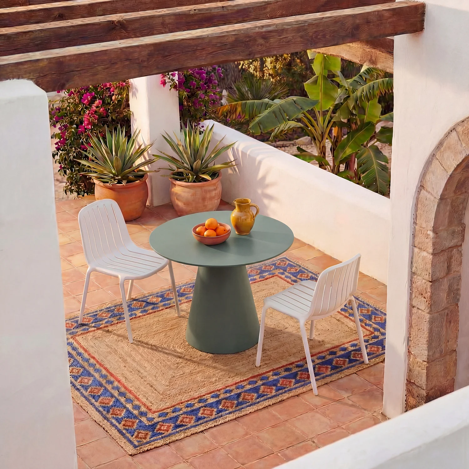 Chaise de jardin en polypropylène - Blanc opalin - 1