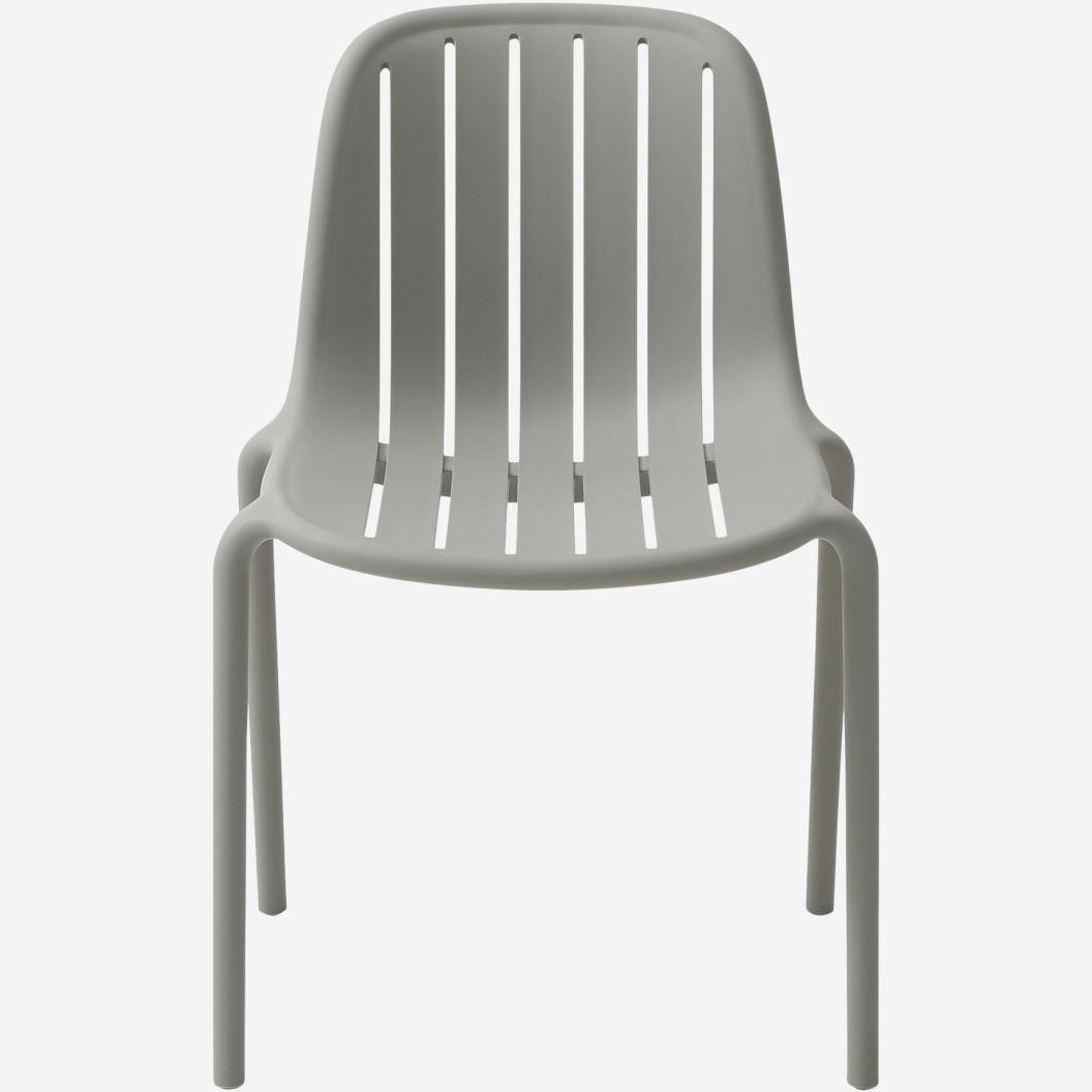 Lot de 2 chaises de jardin en polypropylène - Gris argile