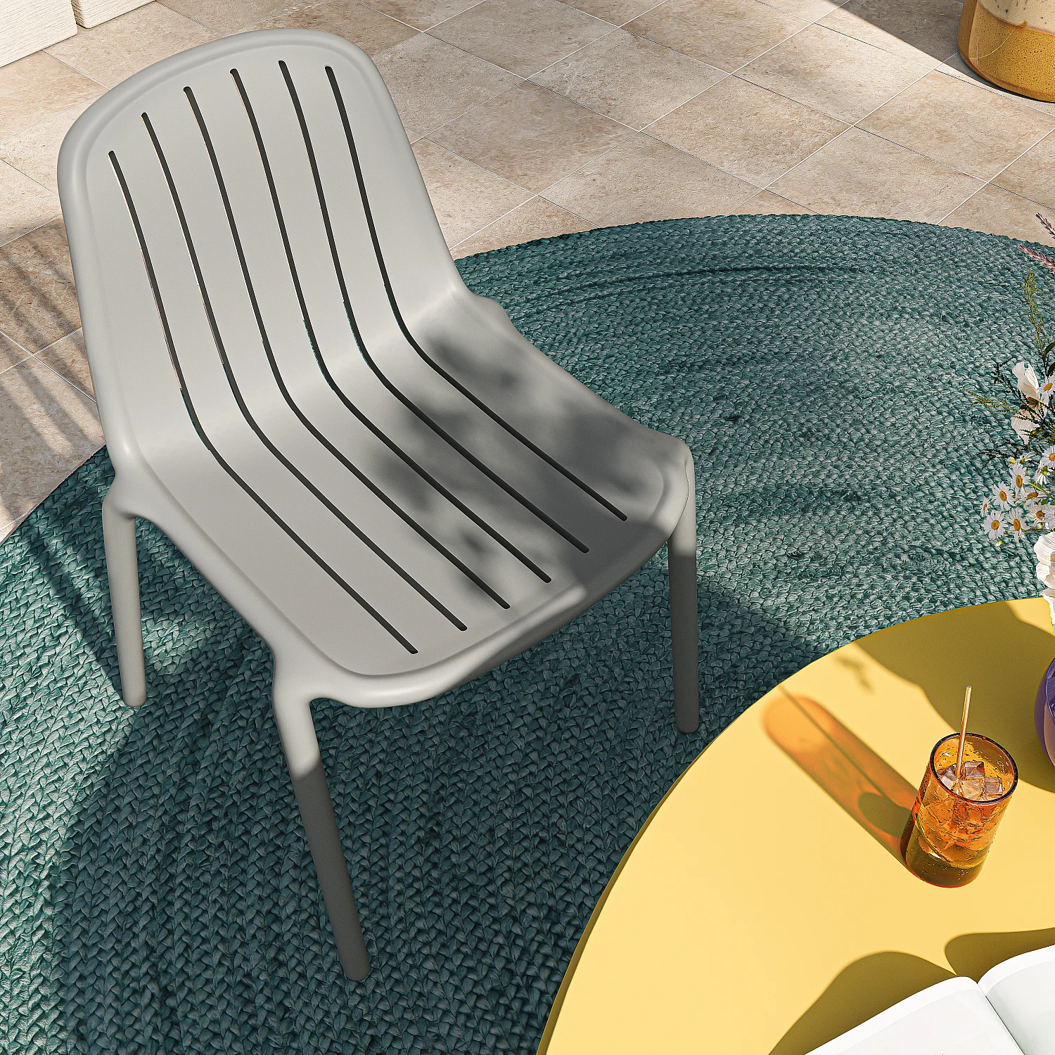 Chaise de jardin en polypropylène - Gris argile - 3