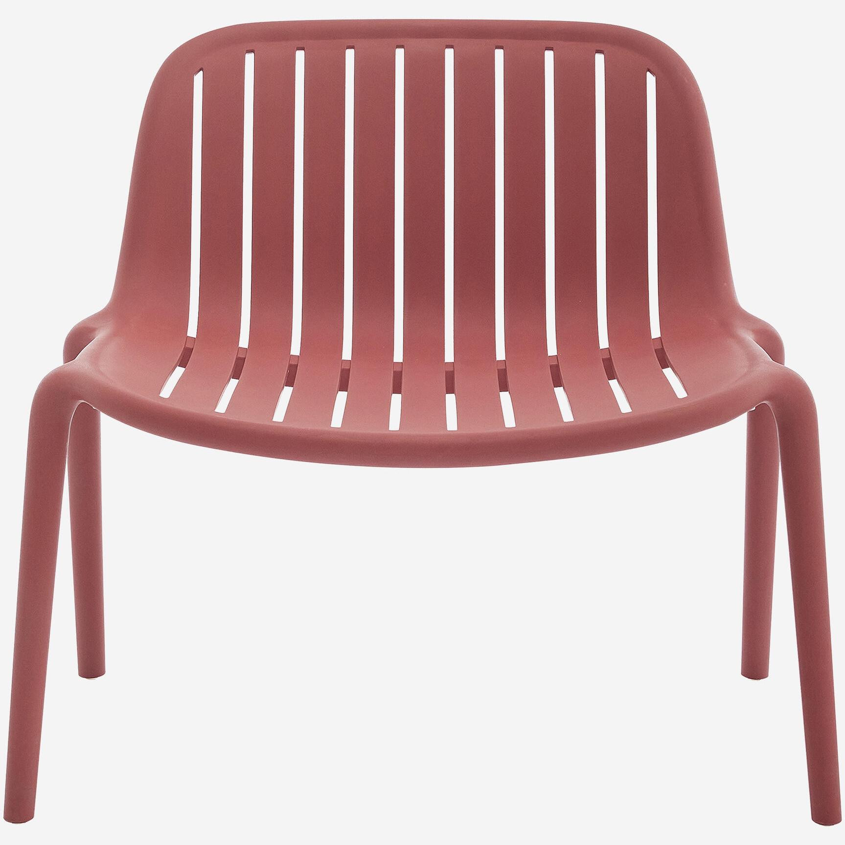 Lot de 2 fauteuils de jardin en polypropylène - Rouge parme