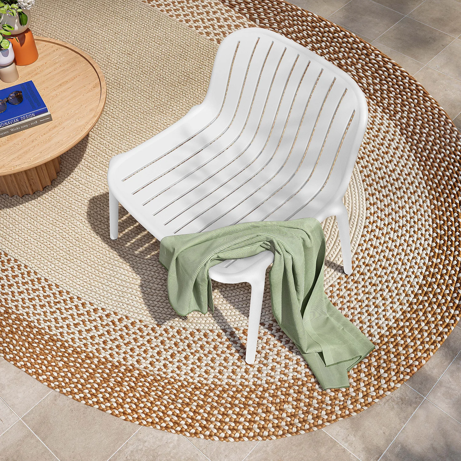 Fauteuil de jardin en polypropylène - Blanc opalin - 3
