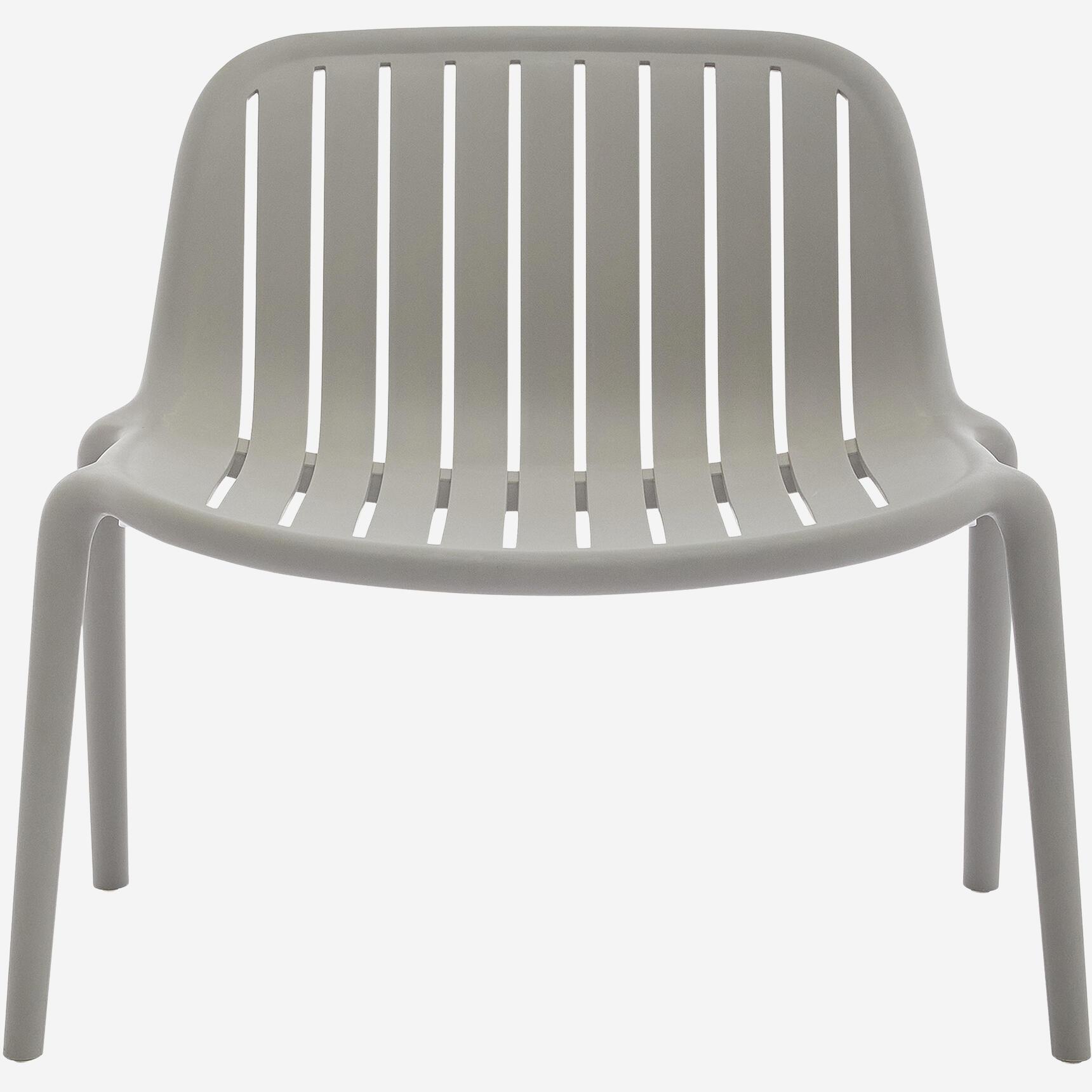 Lot de 2 fauteuils de jardin en polypropylène - Gris argile