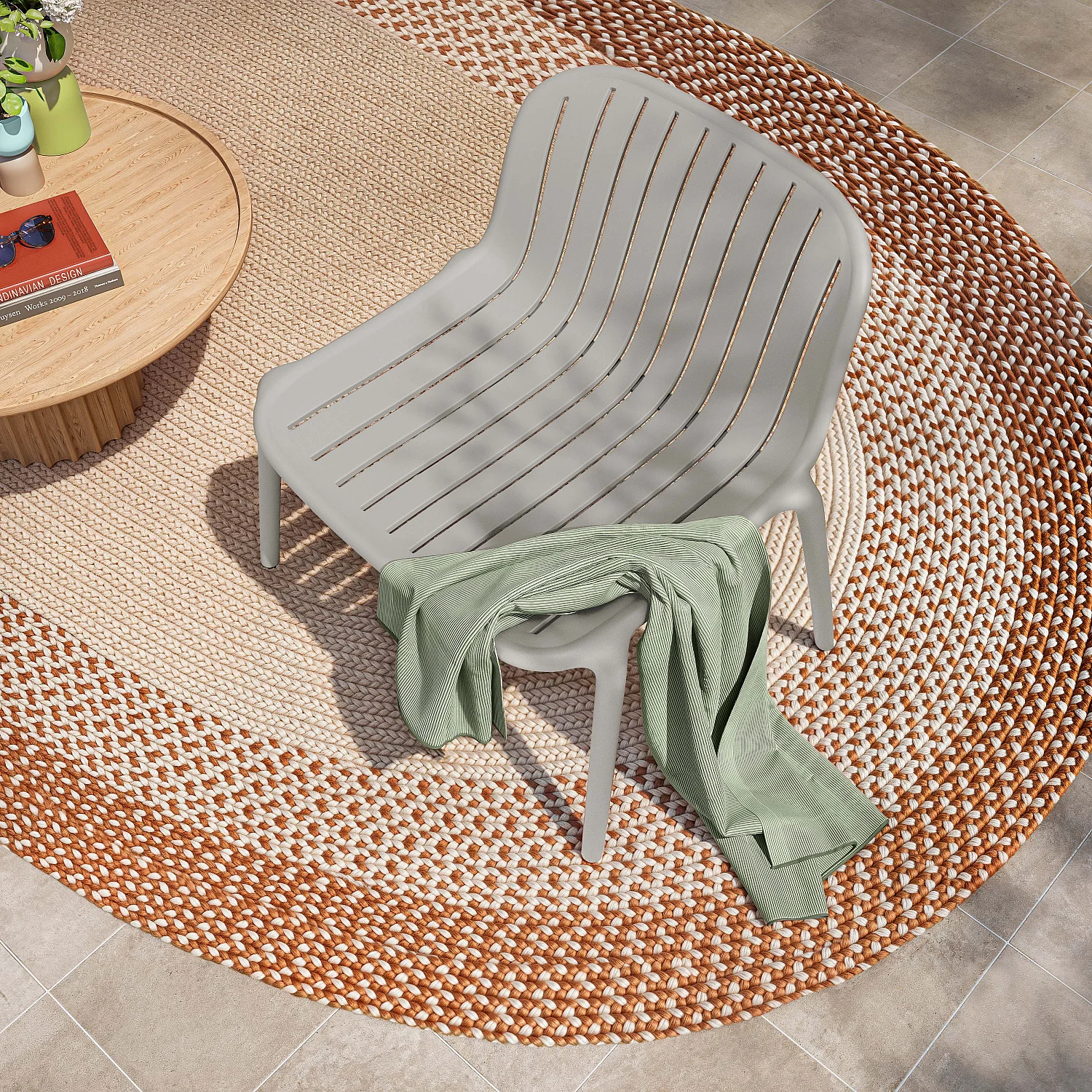 Fauteuil de jardin en polypropylène - Gris argile - 3