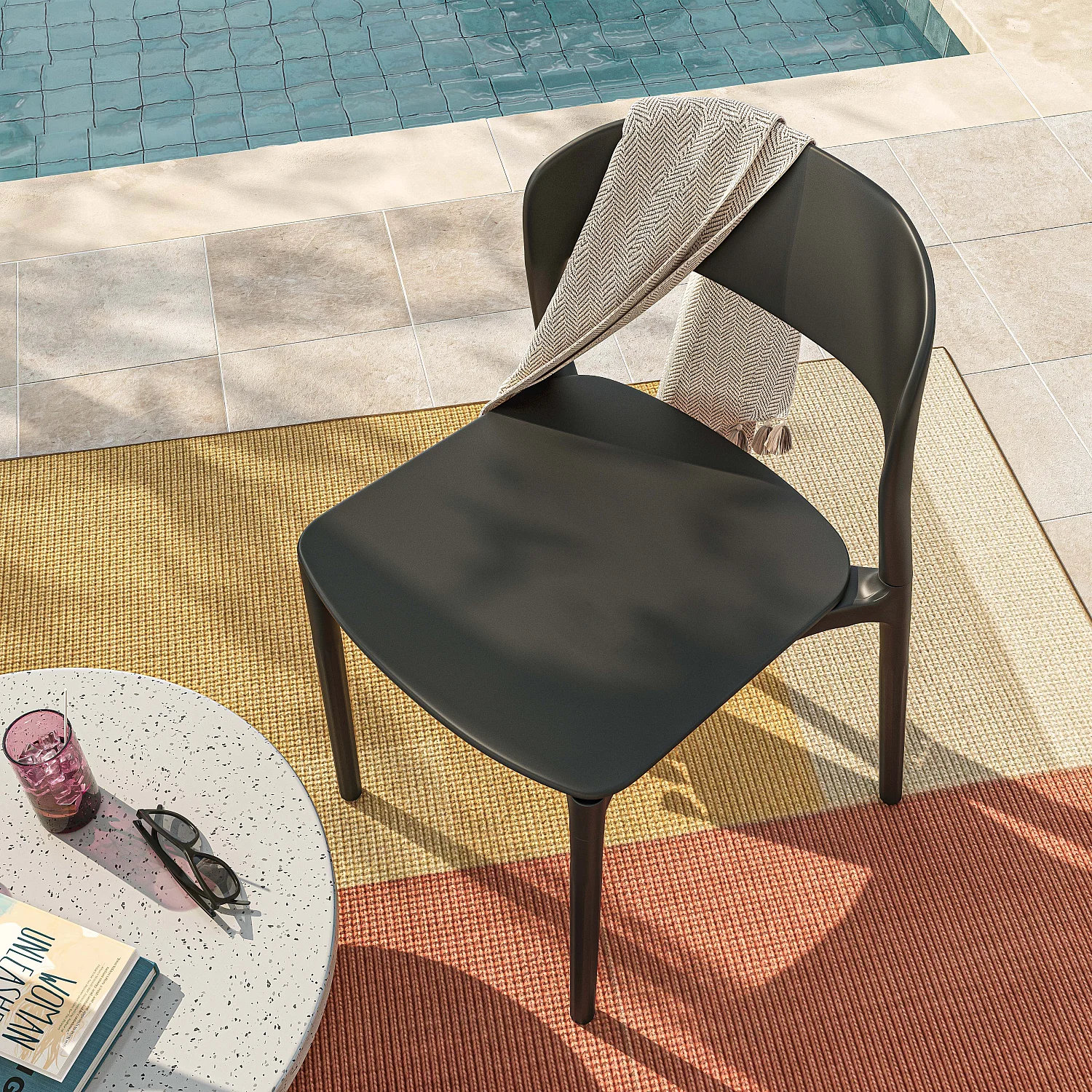 Lot de 2 chaises de jardin en polypropylène - Anthracite - Design by Favaretto & Partners - 3