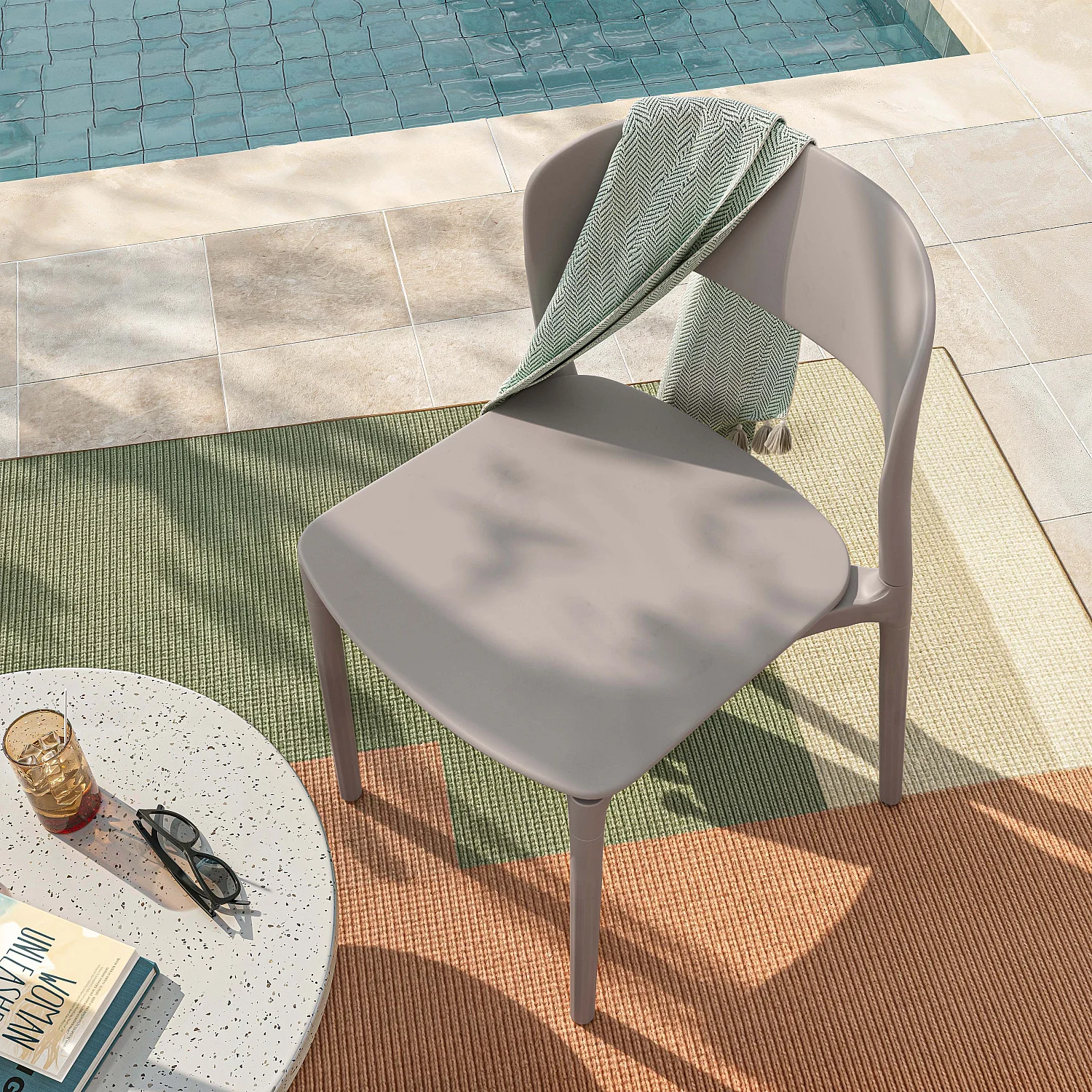 Lot de 2 chaises de jardin en polypropylène - Taupe - Design by Favaretto & Partners - 3