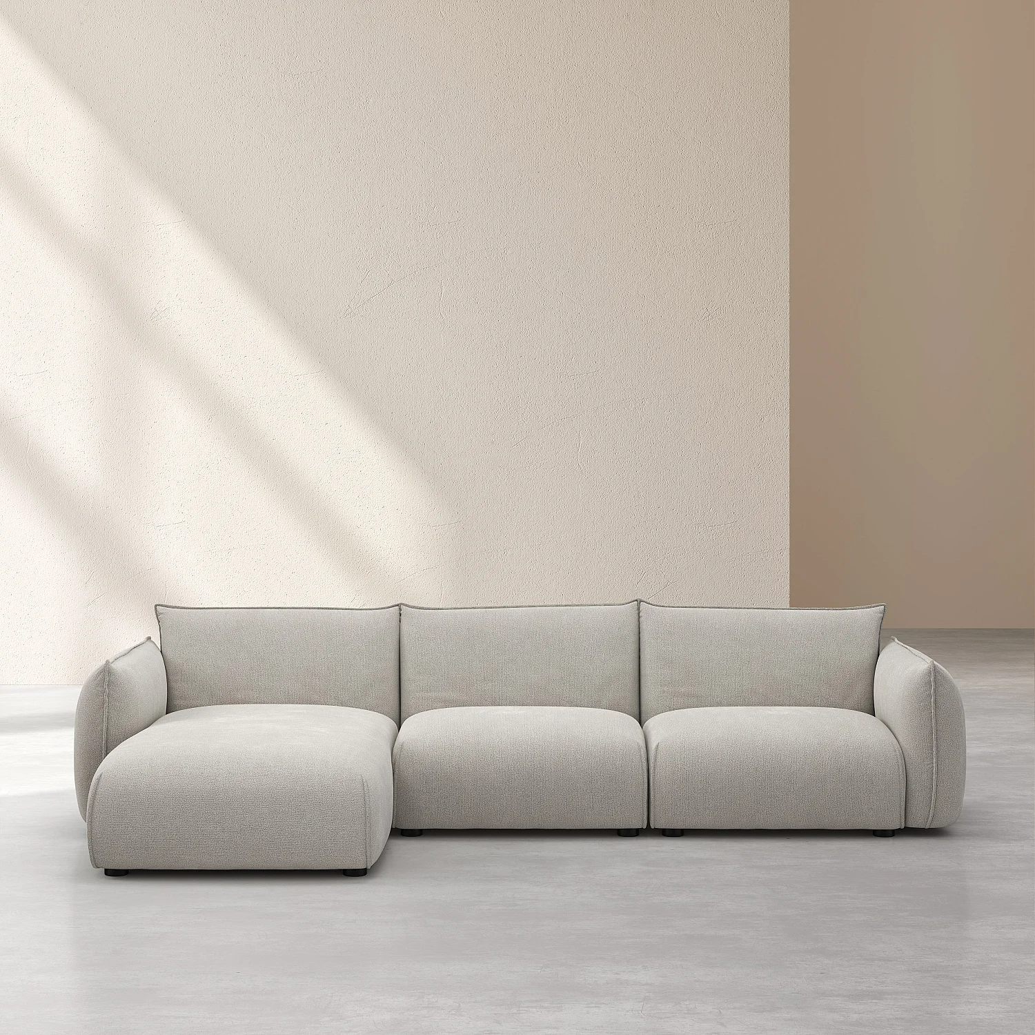 3-Sitzer-Sofa mit Stoffbezug, linker Winkel - Grau - 2