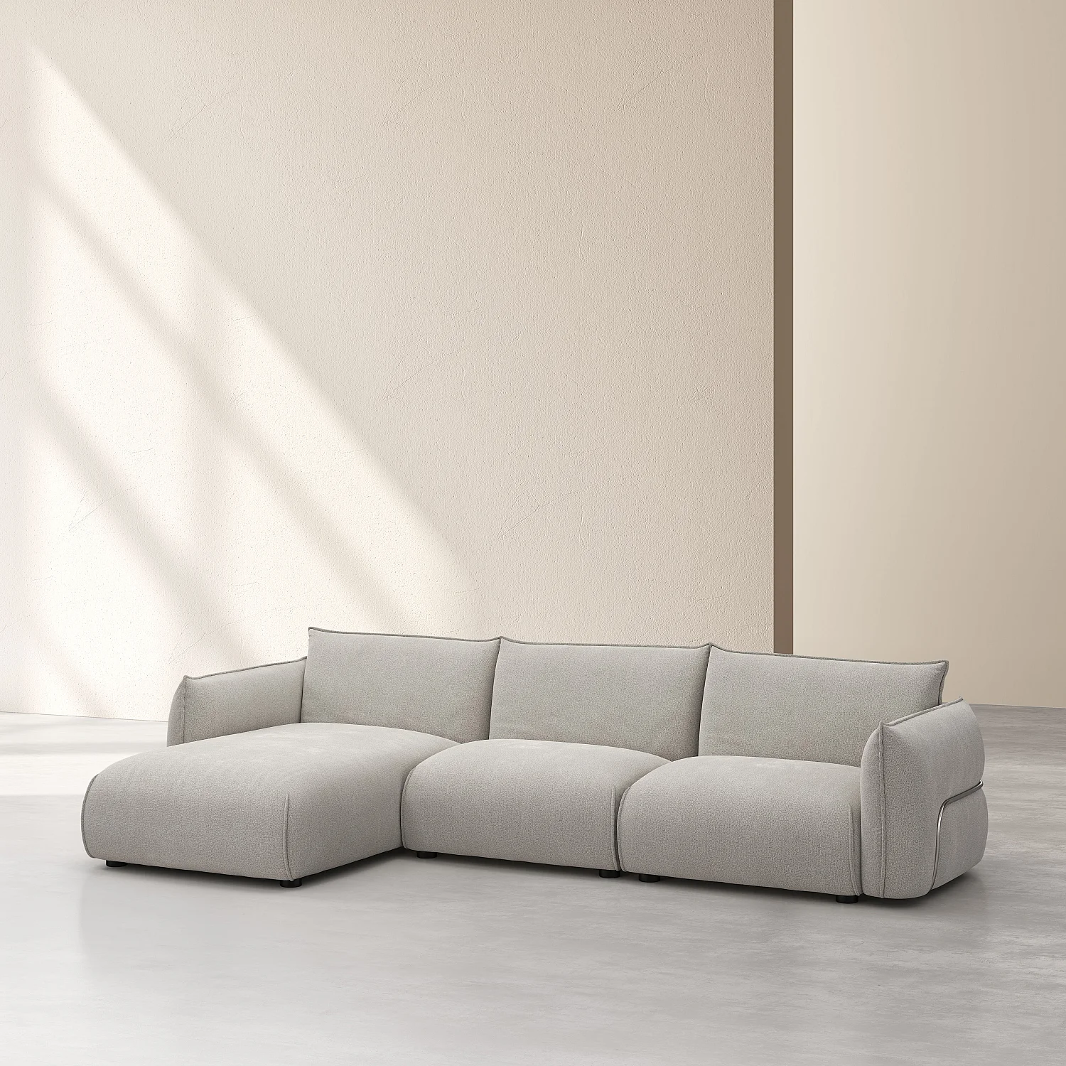 3-Sitzer-Sofa mit Stoffbezug, linker Winkel - Grau - 6