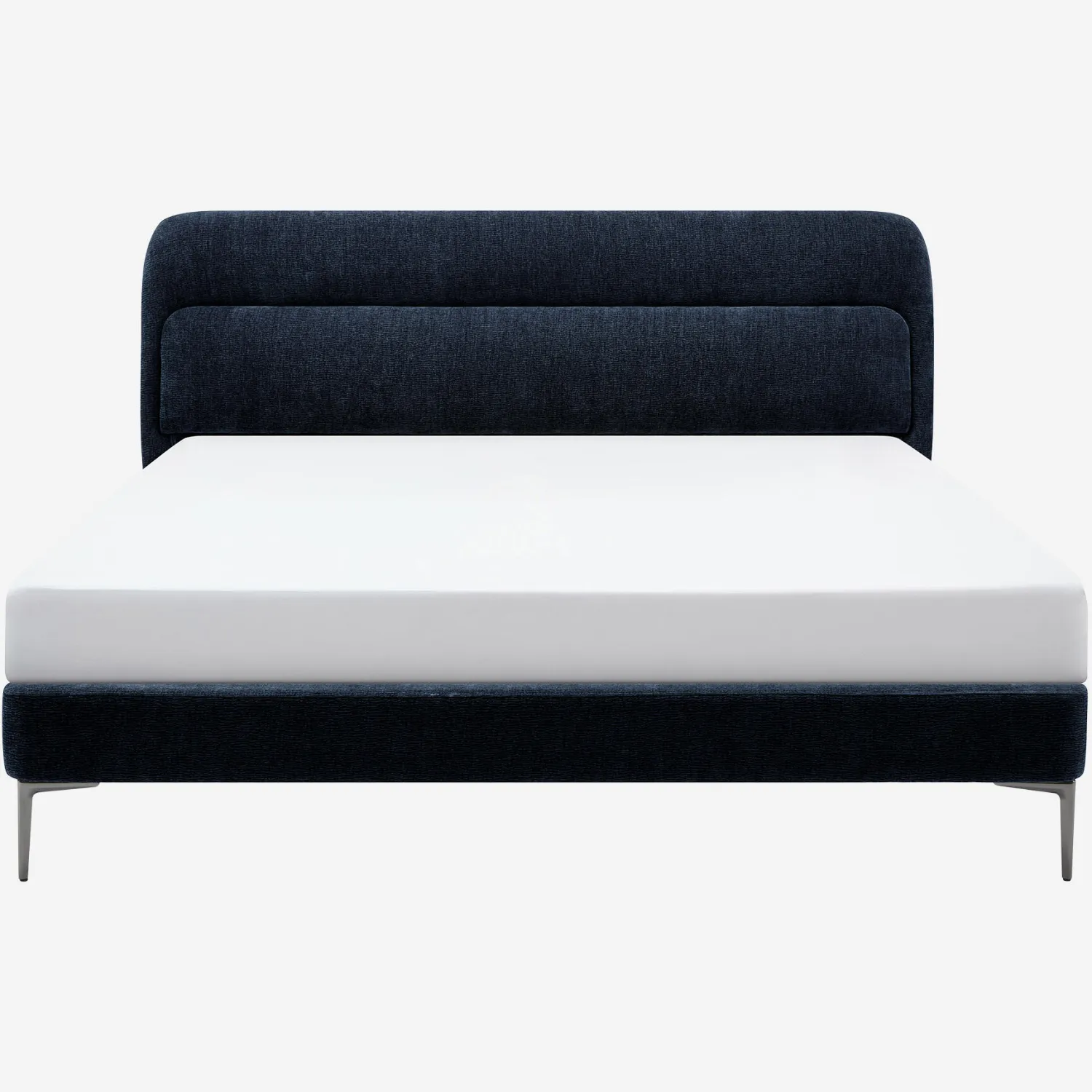 Lit 160 x 200 cm en tissu - Bleu nuit