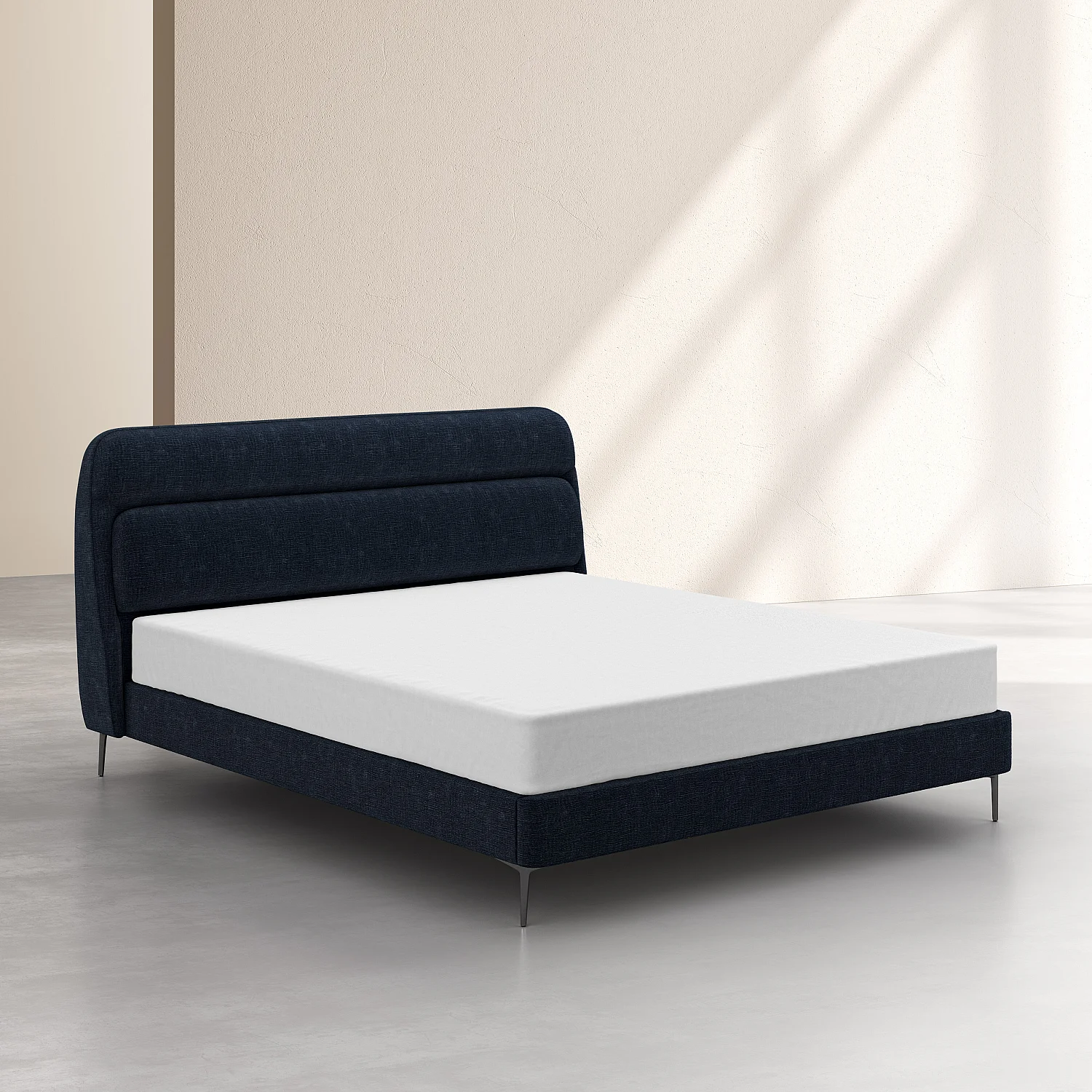 Bed 160 x 200 cm in stof - Middernachtblauw - 2