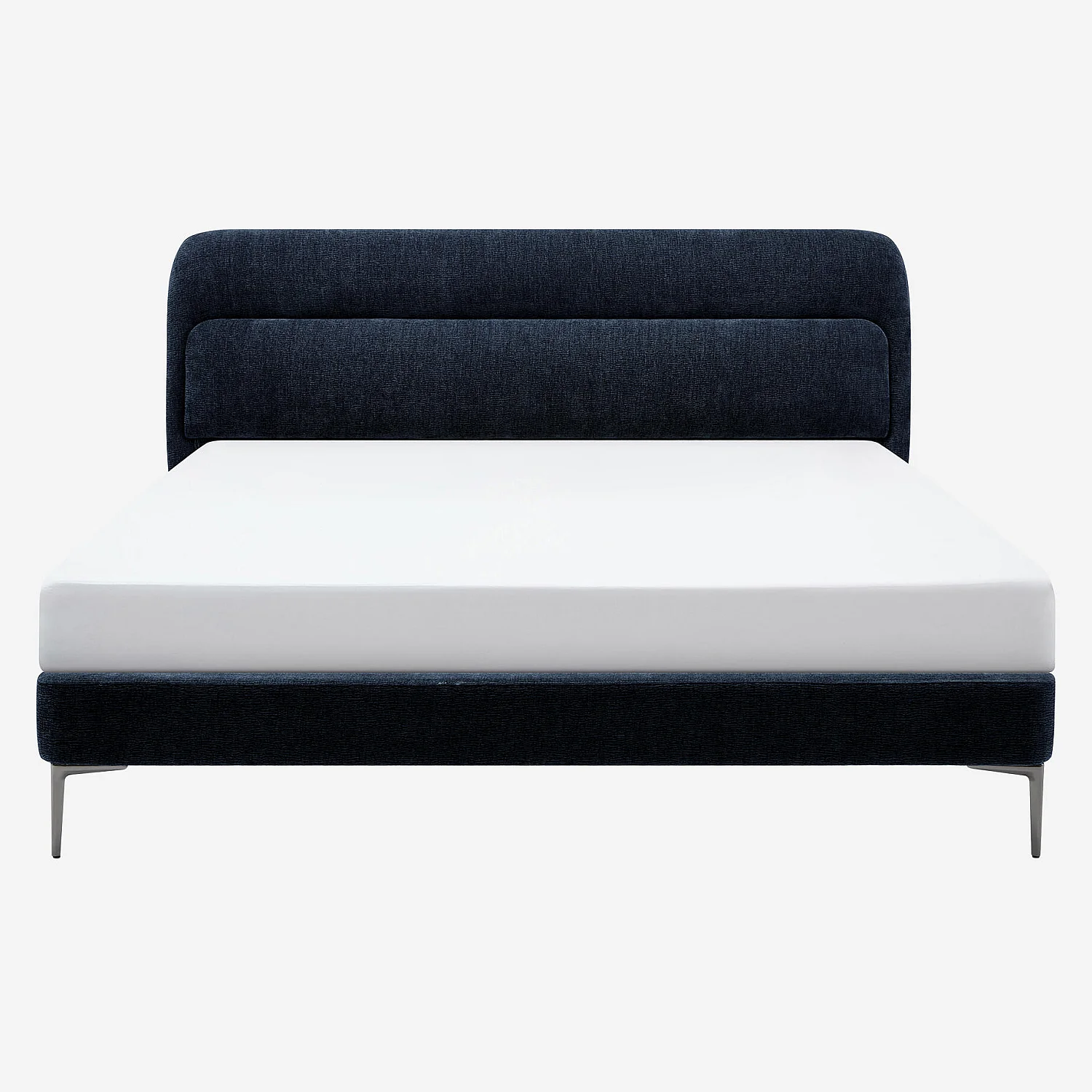 Letto 180 x 200 cm in tessuto - Blu notte - 4