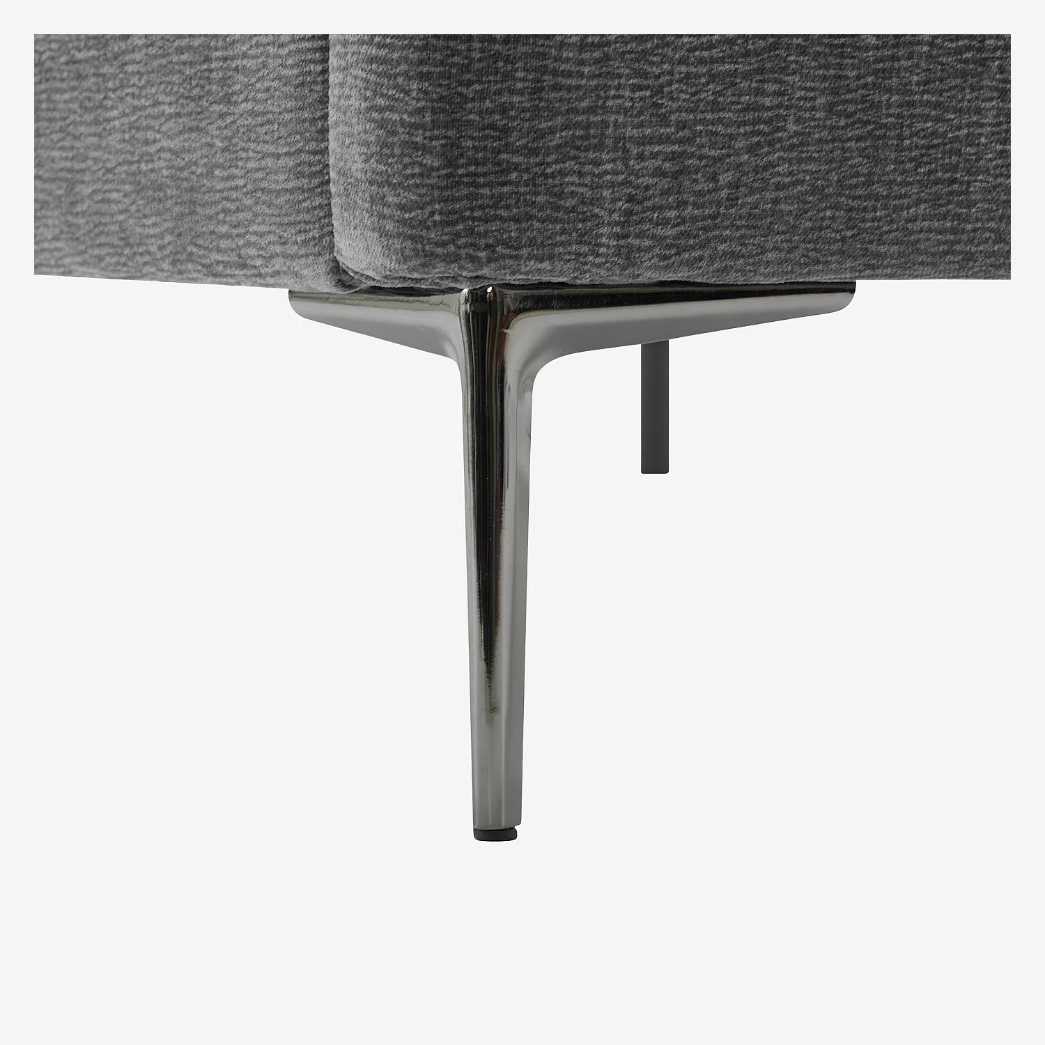 Lit 160 x 200 cm en tissu - Gris galet - 4