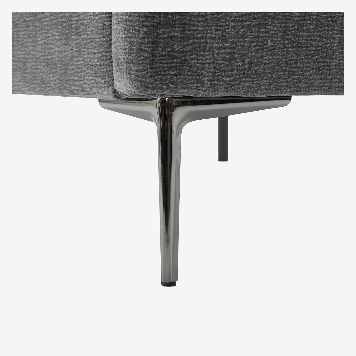 Lit 180 x 200 cm en tissu - Gris galet - 3