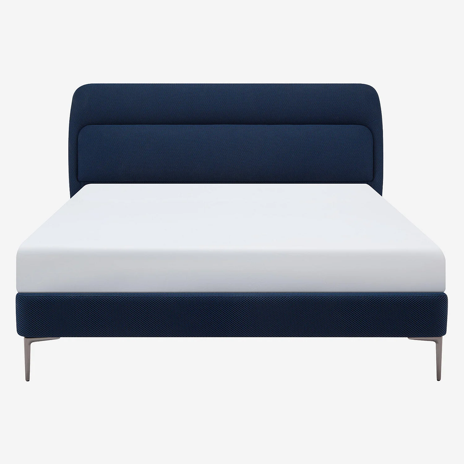 Lit 180 x 200 cm en tissu 3D - Bleu marine - 4