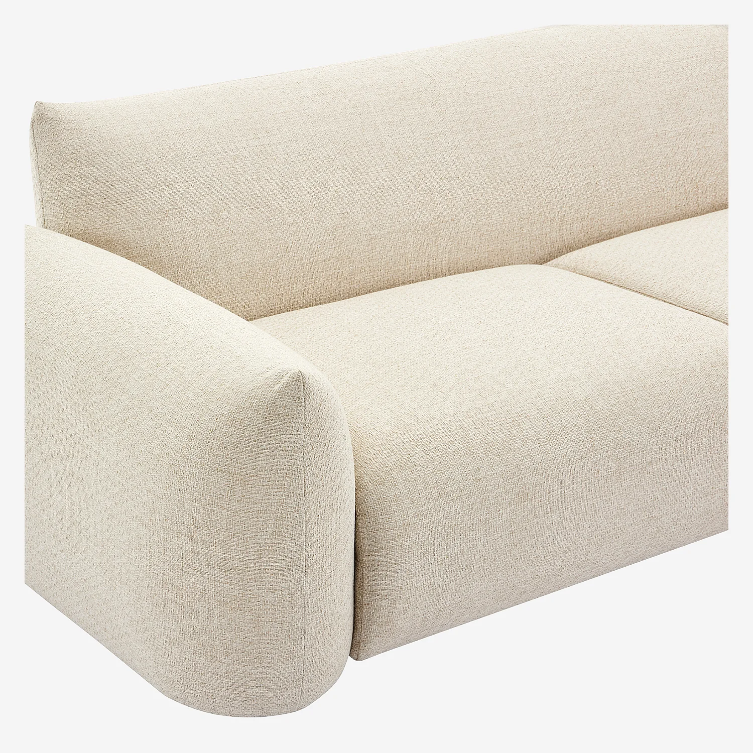 Divano da giardino 3 posti in tessuto impermeabile - Crema - 4