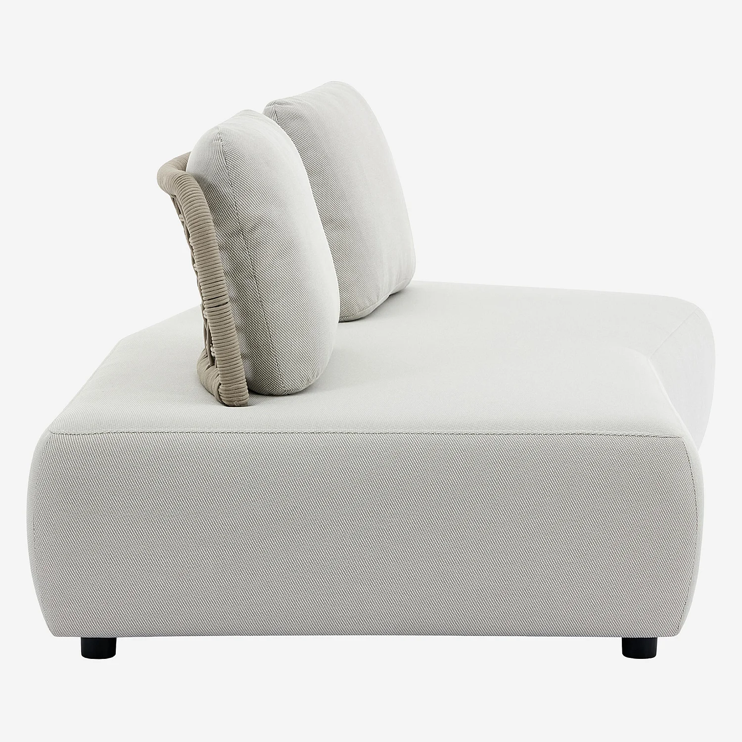 Canapé de jardin 2 places en tissu imperméable - Beige muscade - 11