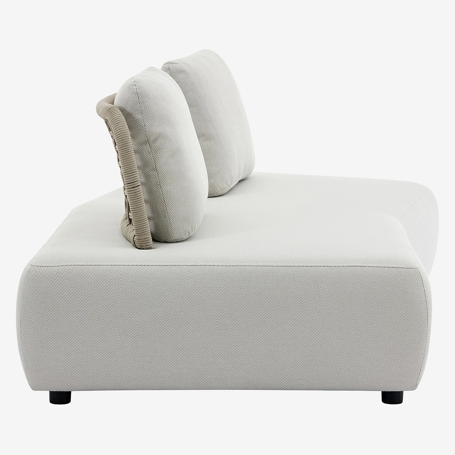 Canapé de jardin 2 places en tissu imperméable - Beige muscade - 11