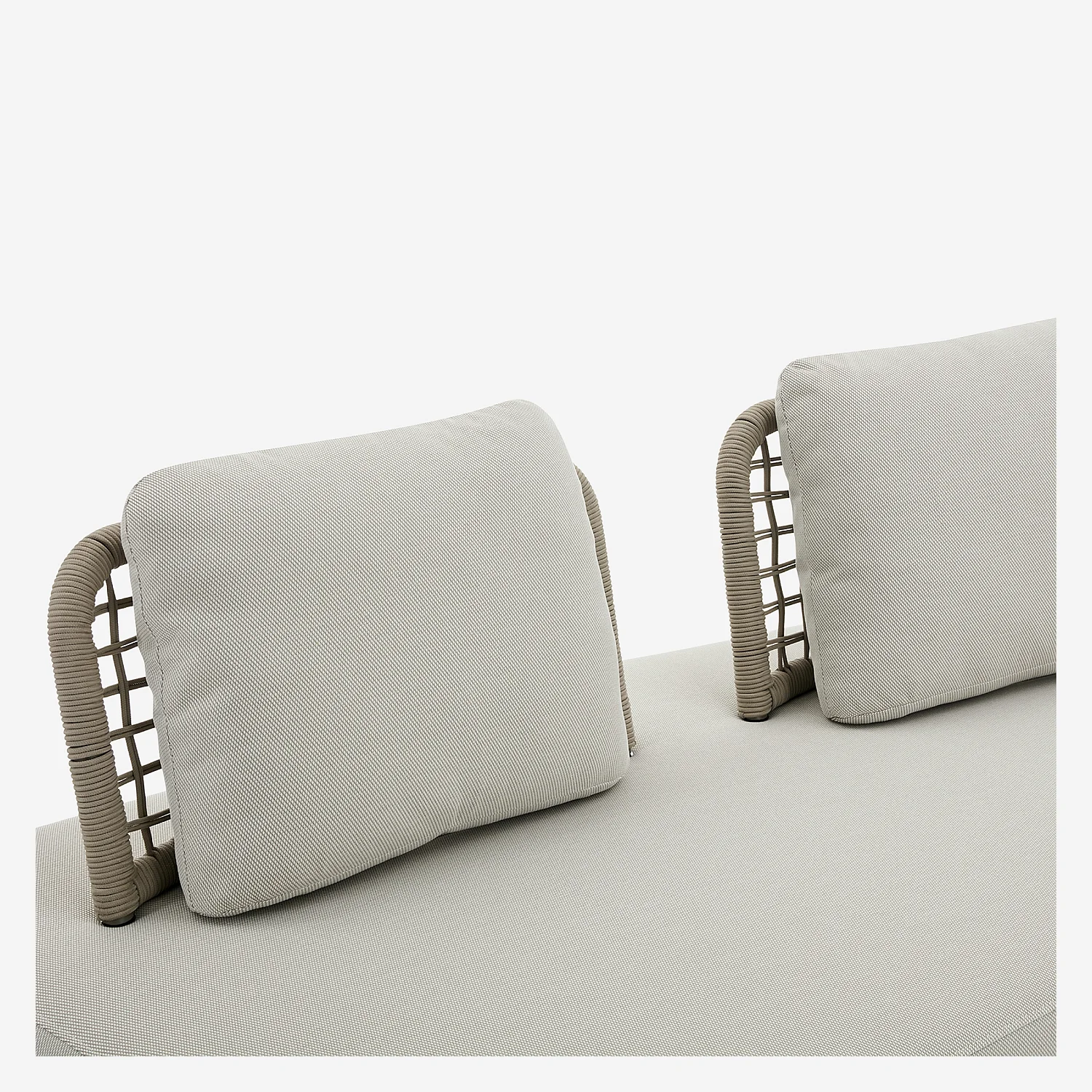 Canapé de jardin 2 places en tissu imperméable - Beige muscade - 4