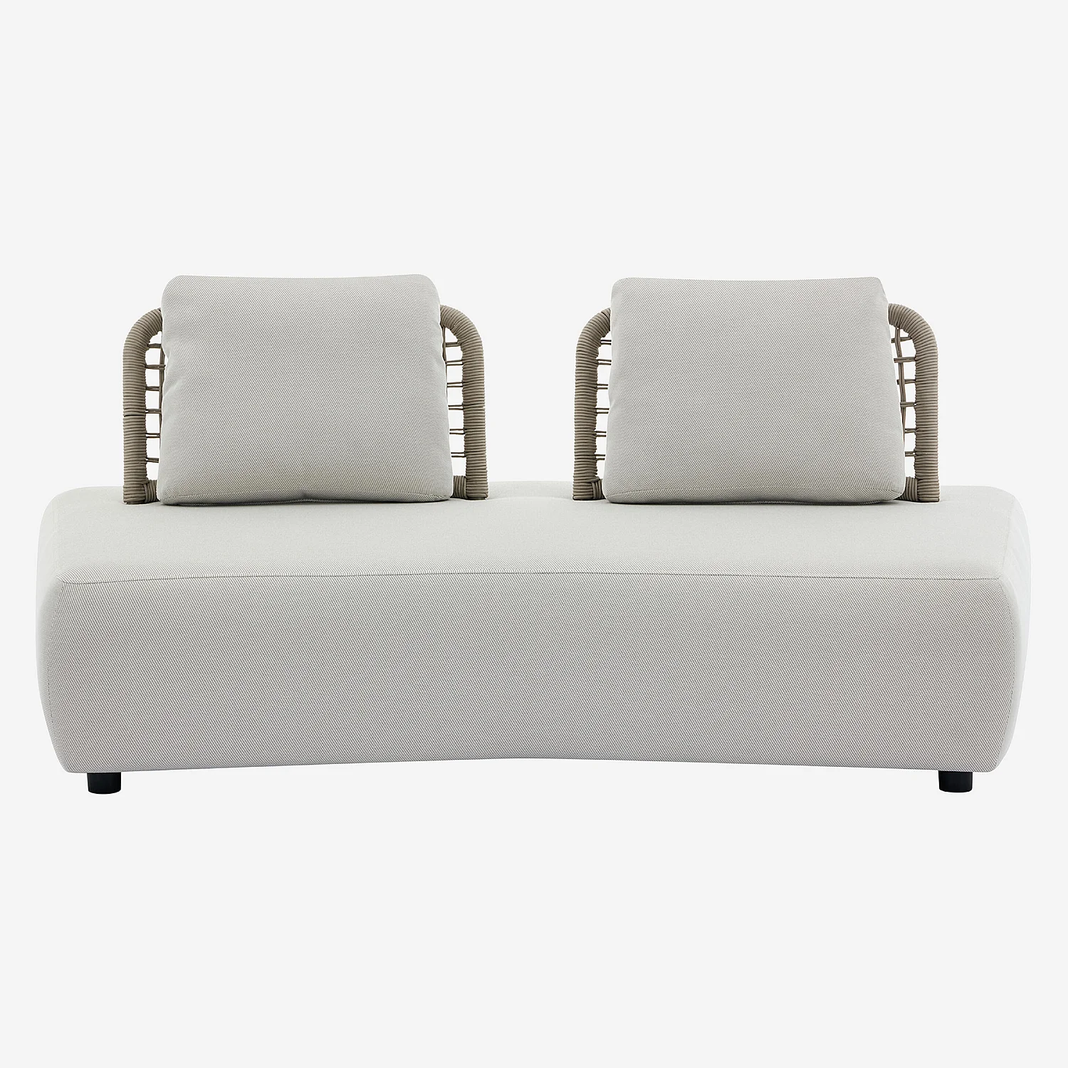 Canapé de jardin 2 places en tissu imperméable - Beige muscade - 2