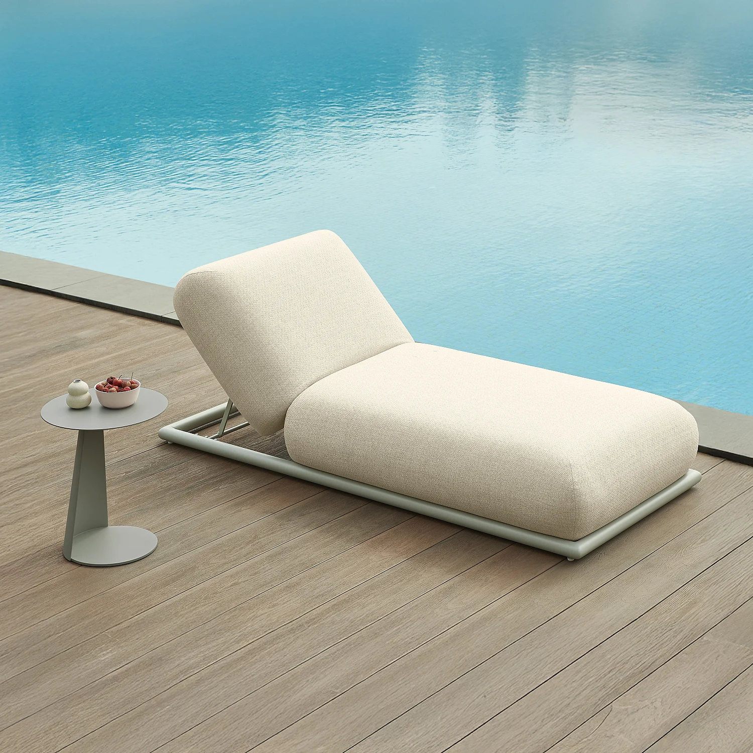 Table d'appoint en aluminium - Gris soie - 3