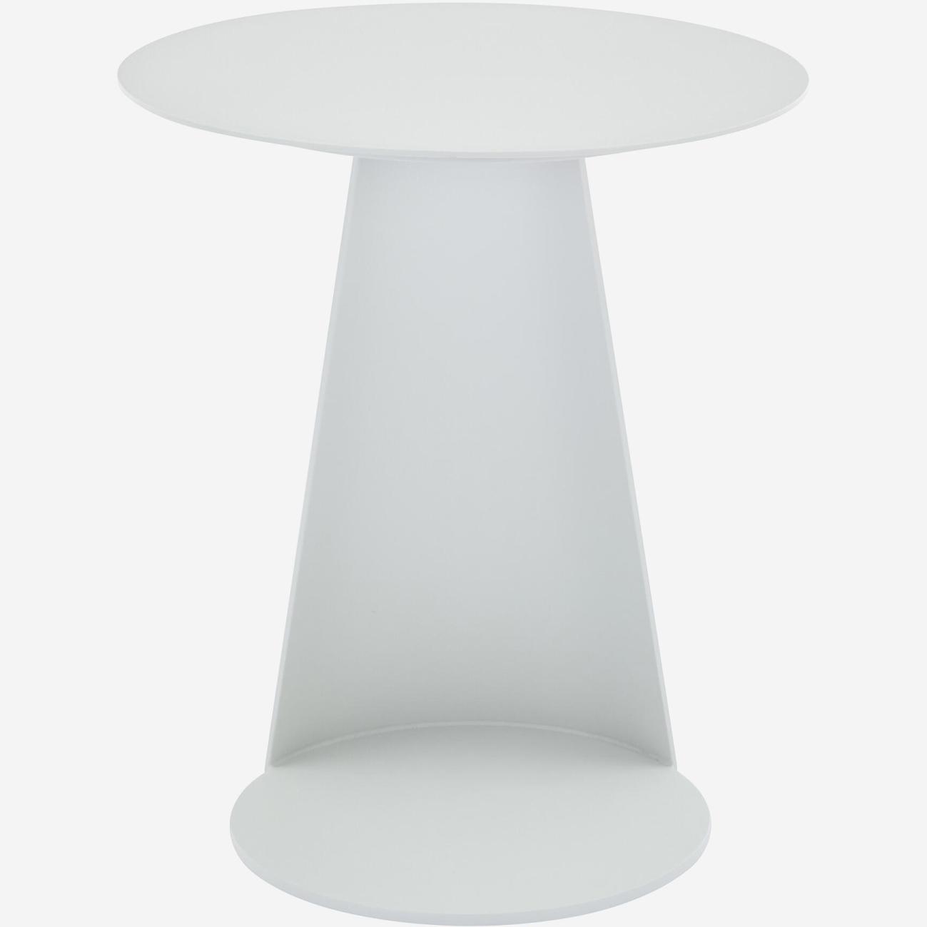 Table d'appoint de jardin en aluminium - Blanc opalin