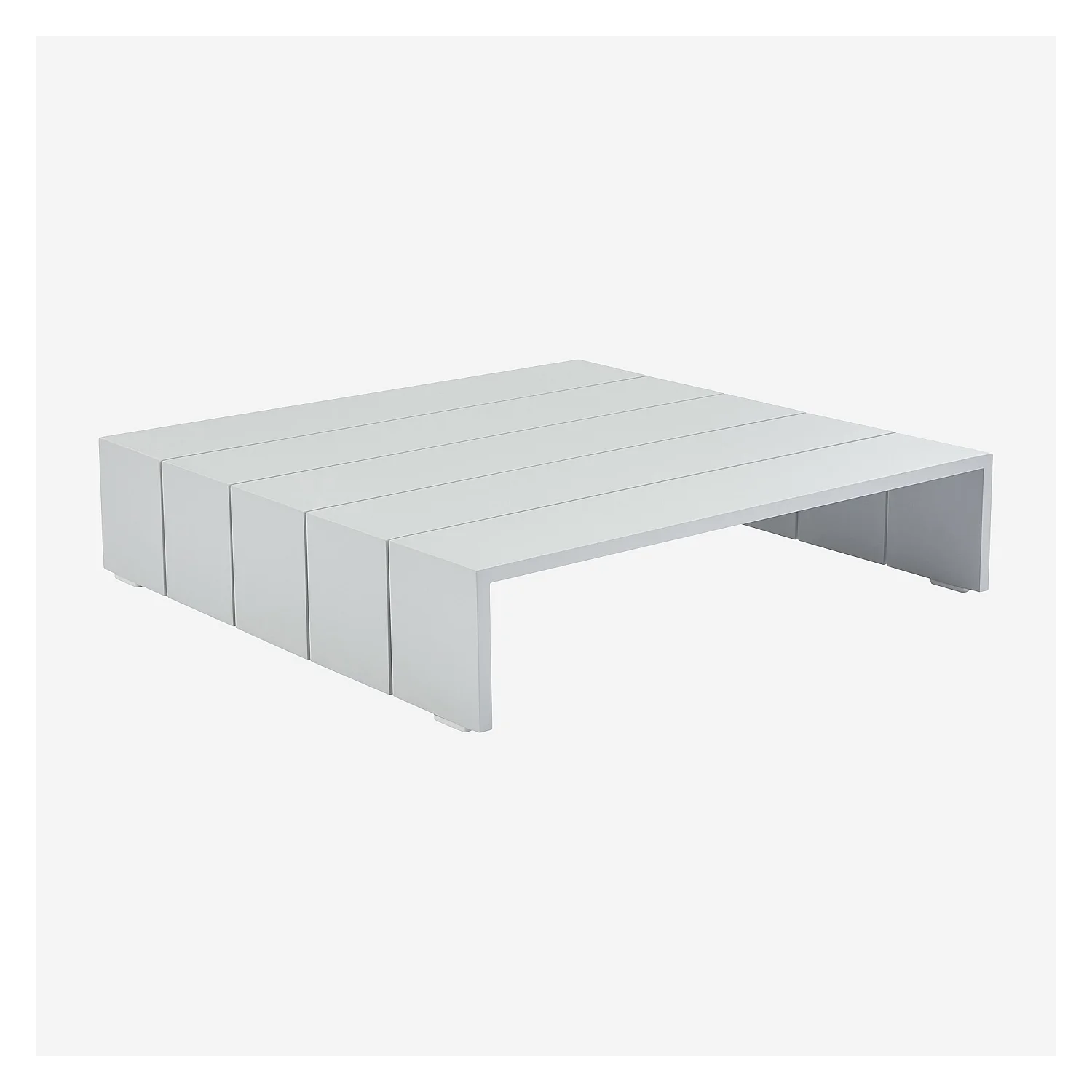 Table basse de jardin en aluminium - Blanc opalin - 4