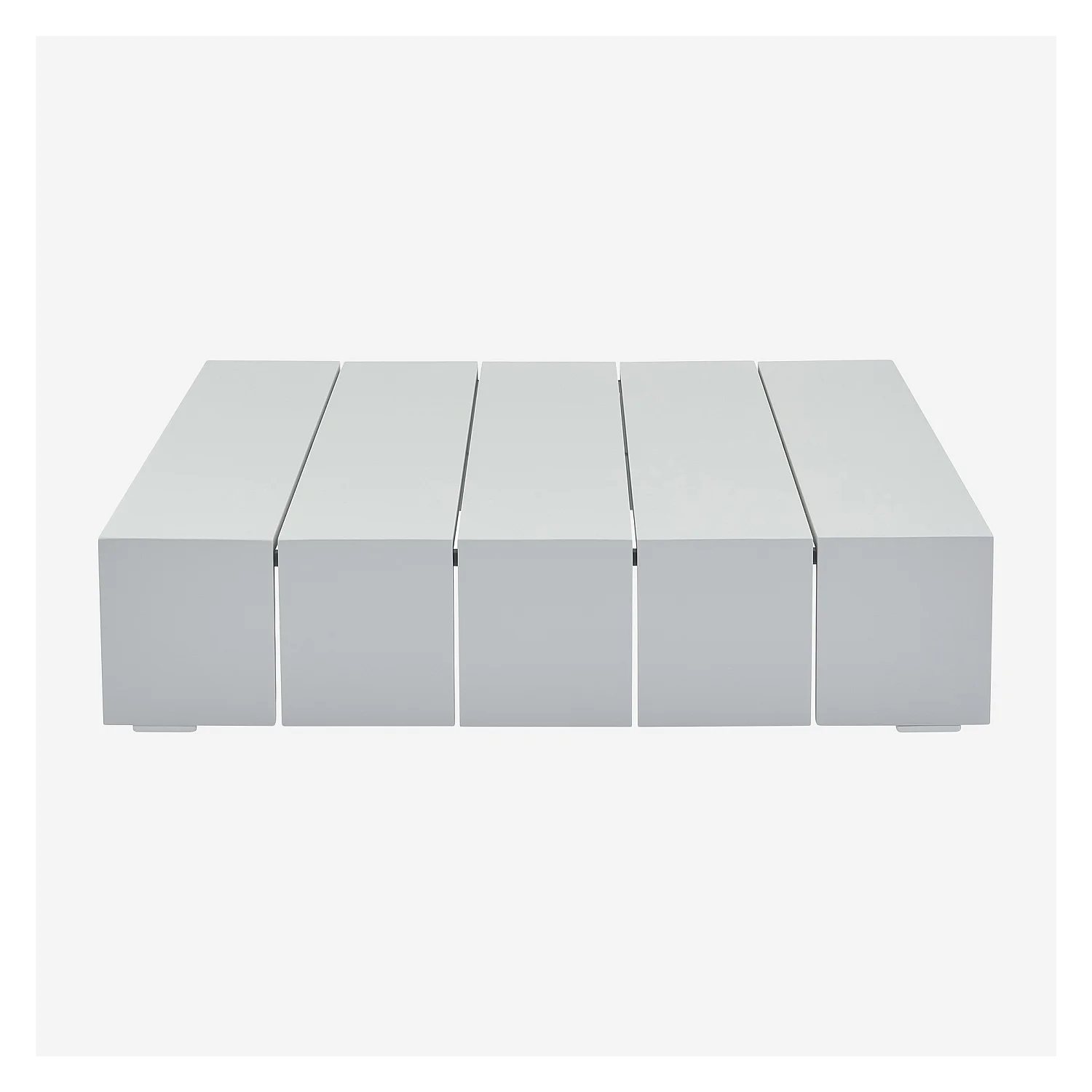 Table basse de jardin en aluminium - Blanc opalin - 5