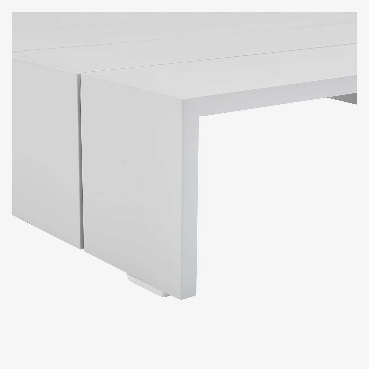 Table basse de jardin en aluminium - Blanc opalin - 3