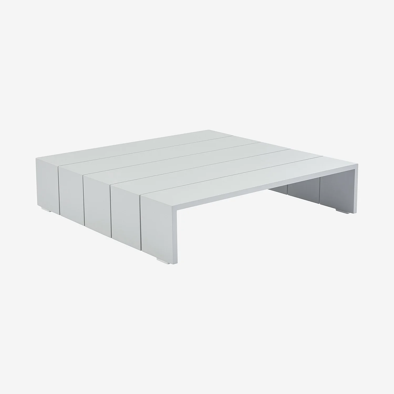 Table basse de jardin en aluminium - Blanc opalin - 4