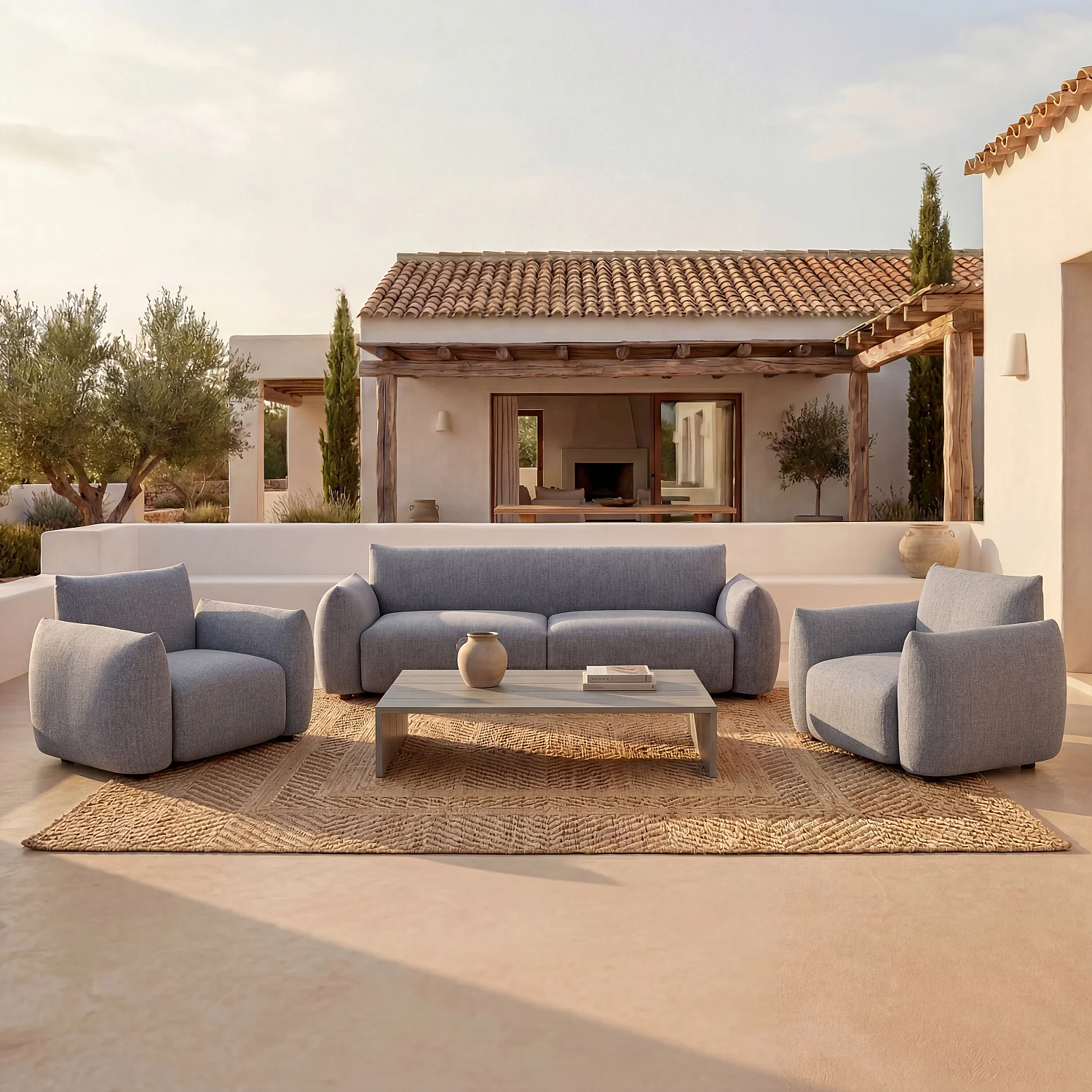 Aluminium Tuin Salontafel - Zijde Grijs - 3