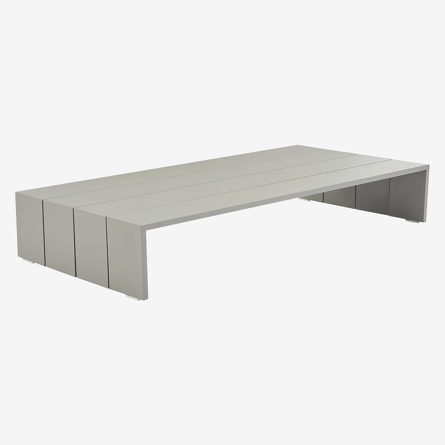 Table basse de jardin en aluminium - Gris soie - 5