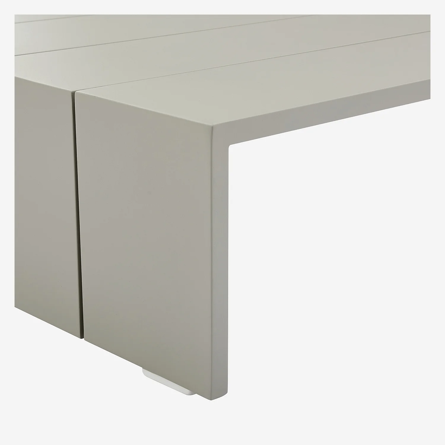 Table basse de jardin en aluminium - Gris soie - 4