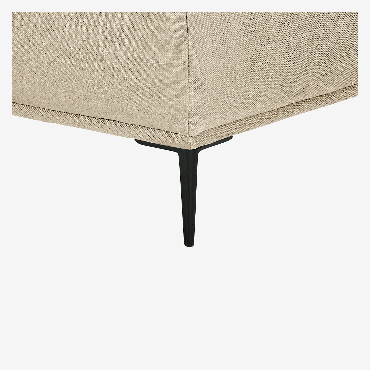 Canapé d'angle droit en coton et lin garni de plumes - Beige - 5