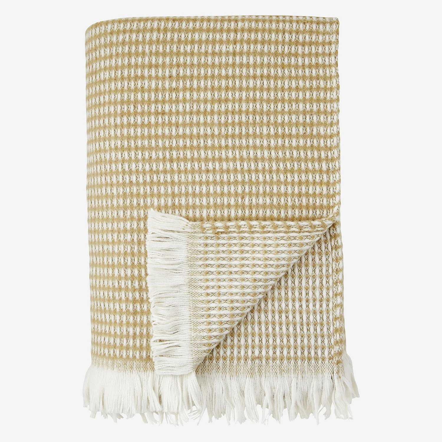 Plaid en coton recyclé - 120 x 180 cm - Beige - 2