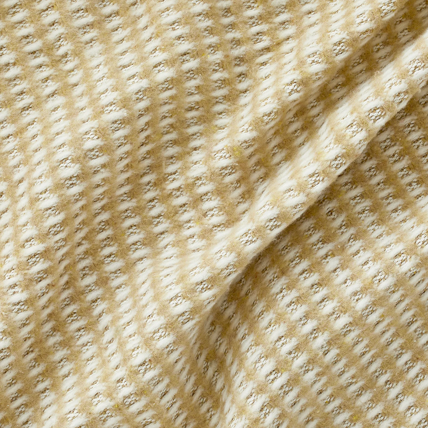 Plaid en coton recyclé - 120 x 180 cm - Beige - 4