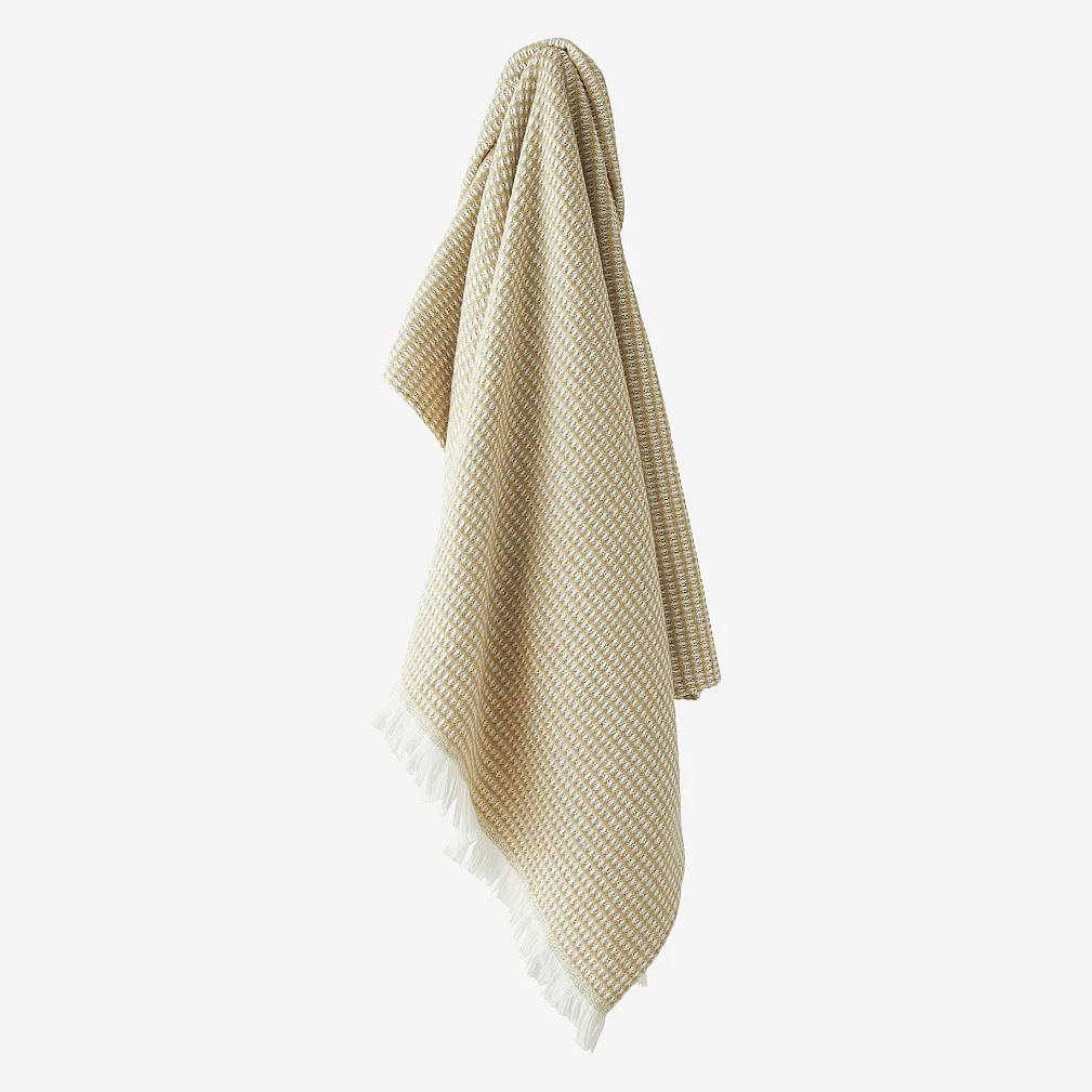 Plaid en coton recyclé - 120 x 180 cm - Beige - 7