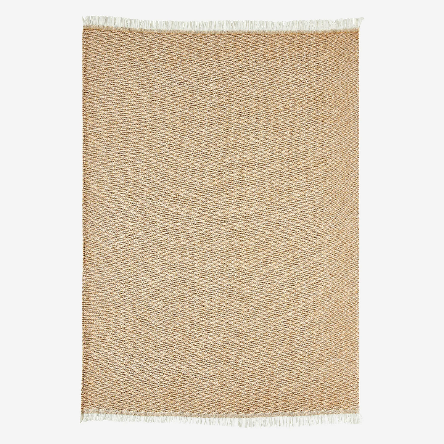 Plaid en coton et laine recyclés - 120 x 180 cm - Miel - 8