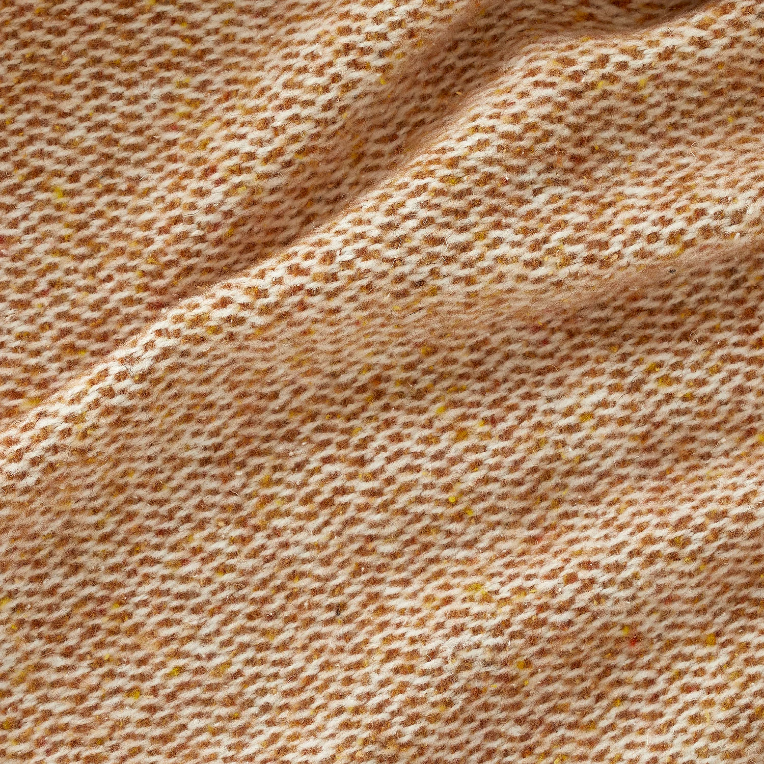 Plaid en coton et laine recyclés - 120 x 180 cm - Miel - 4