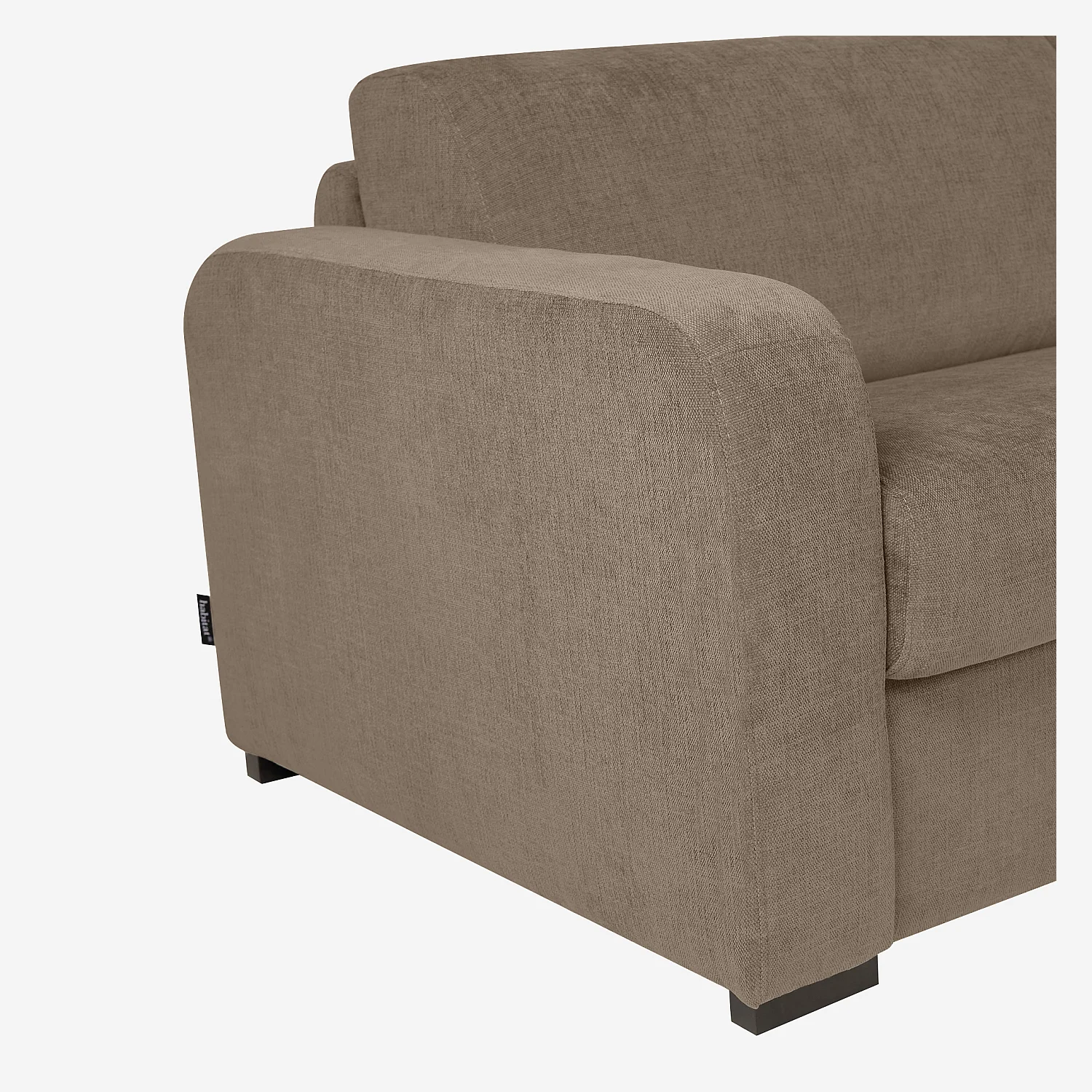 Canapé convertible 2 places - Couchage lattes larges 140 cm - Matelas en mousse haute résilience 14 cm avec surmatelas - Tissu Cerado Taupe - 3
