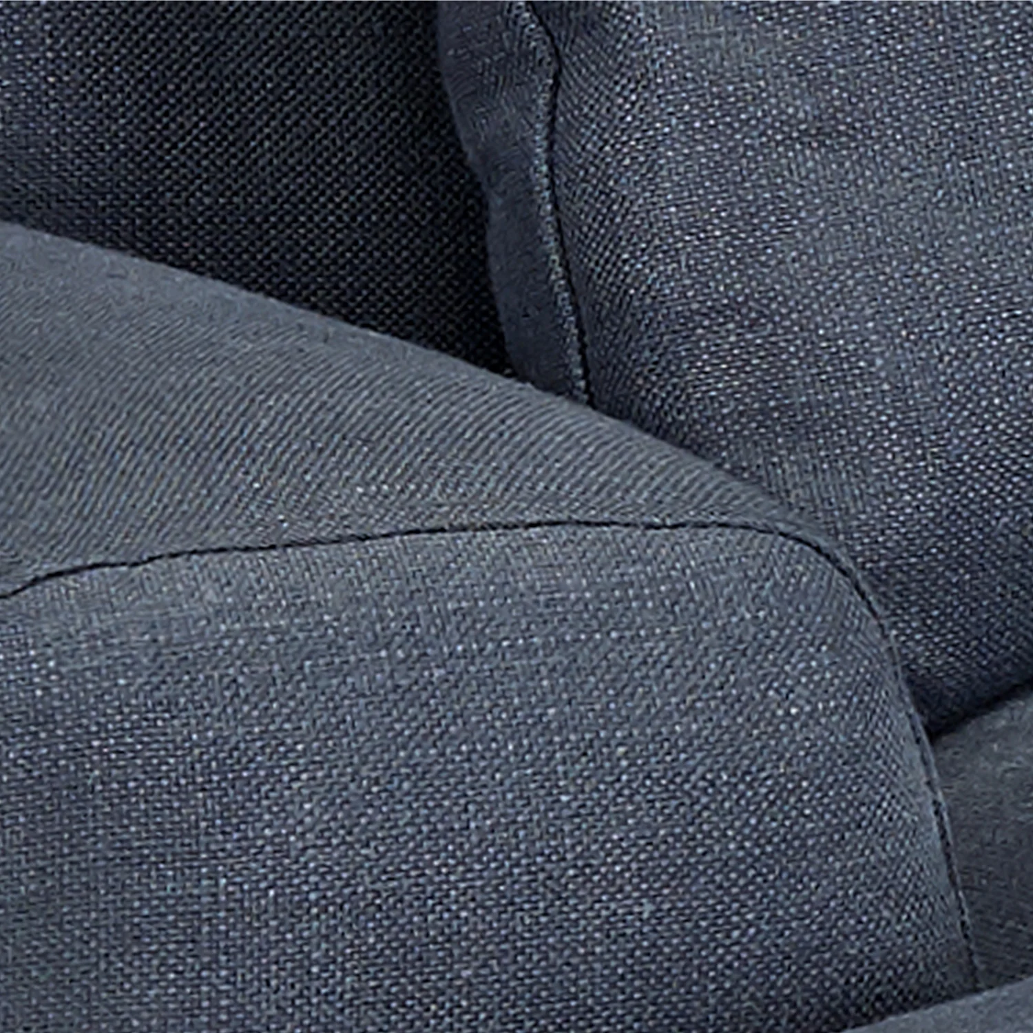 Sofa 3-Sitzer - aus Baumwolle und Leinen - mit Federfüllung - Blau - 4