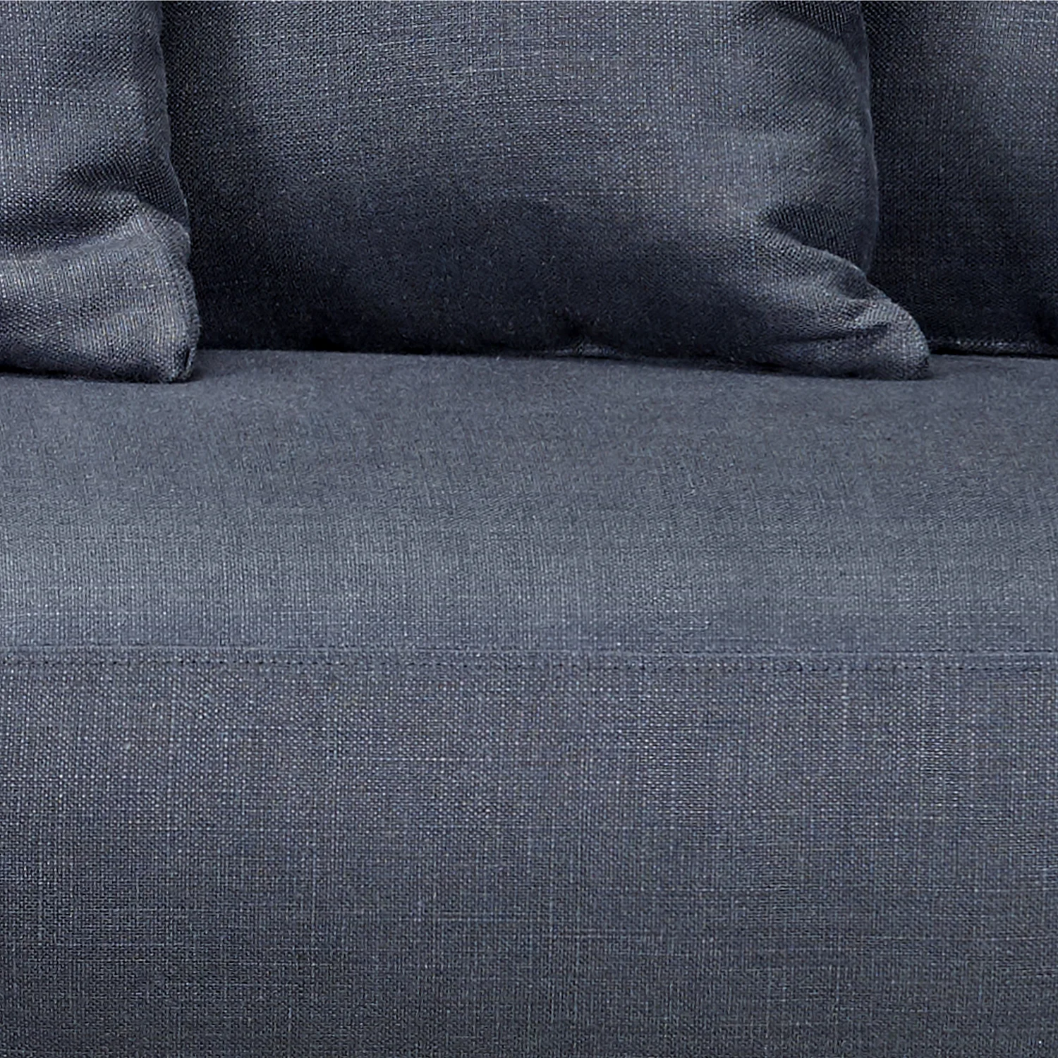 Sofa 3-Sitzer - aus Baumwolle und Leinen - mit Federfüllung - Blau - 8