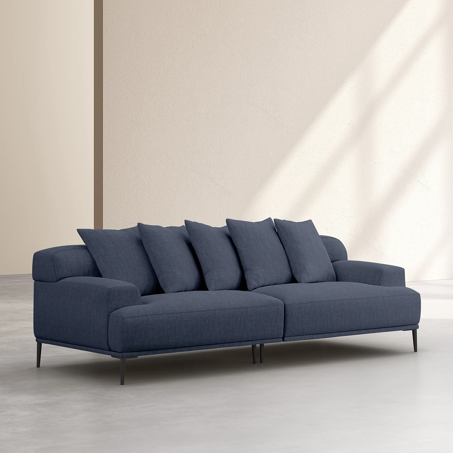 ITFRO Federa Per Cuscino Decorativo 45x45 Cm In Cotone E Lino, Elefante Con Occhiali, Stampa Solo Anteriore, Blu, Lavabile