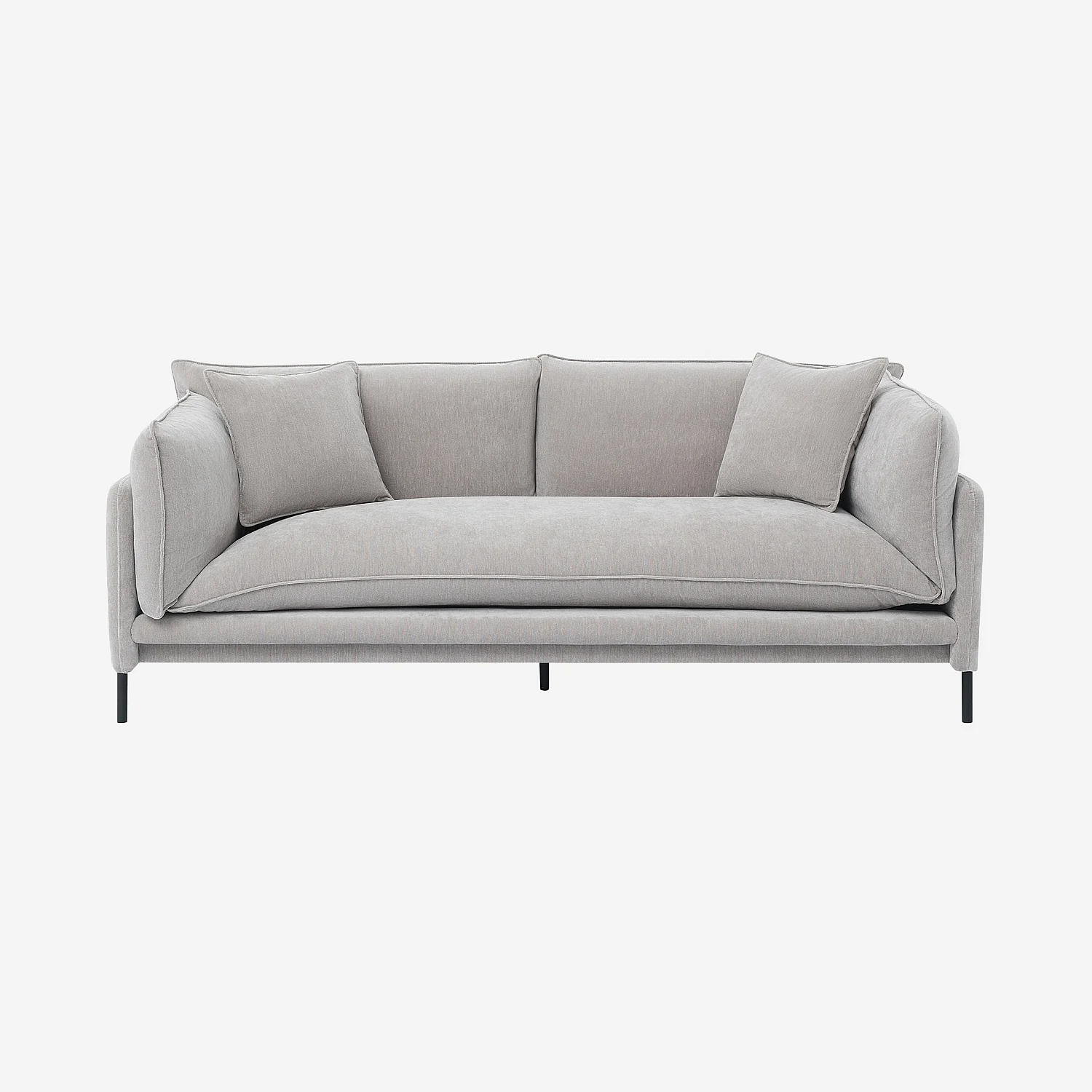 Canapé 3 places déhoussable en tissu garni de plumes - Gris perle - 2