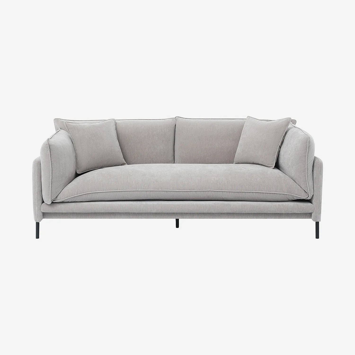 Canapé 3 places déhoussable en tissu garni de plumes - Gris perle - 2