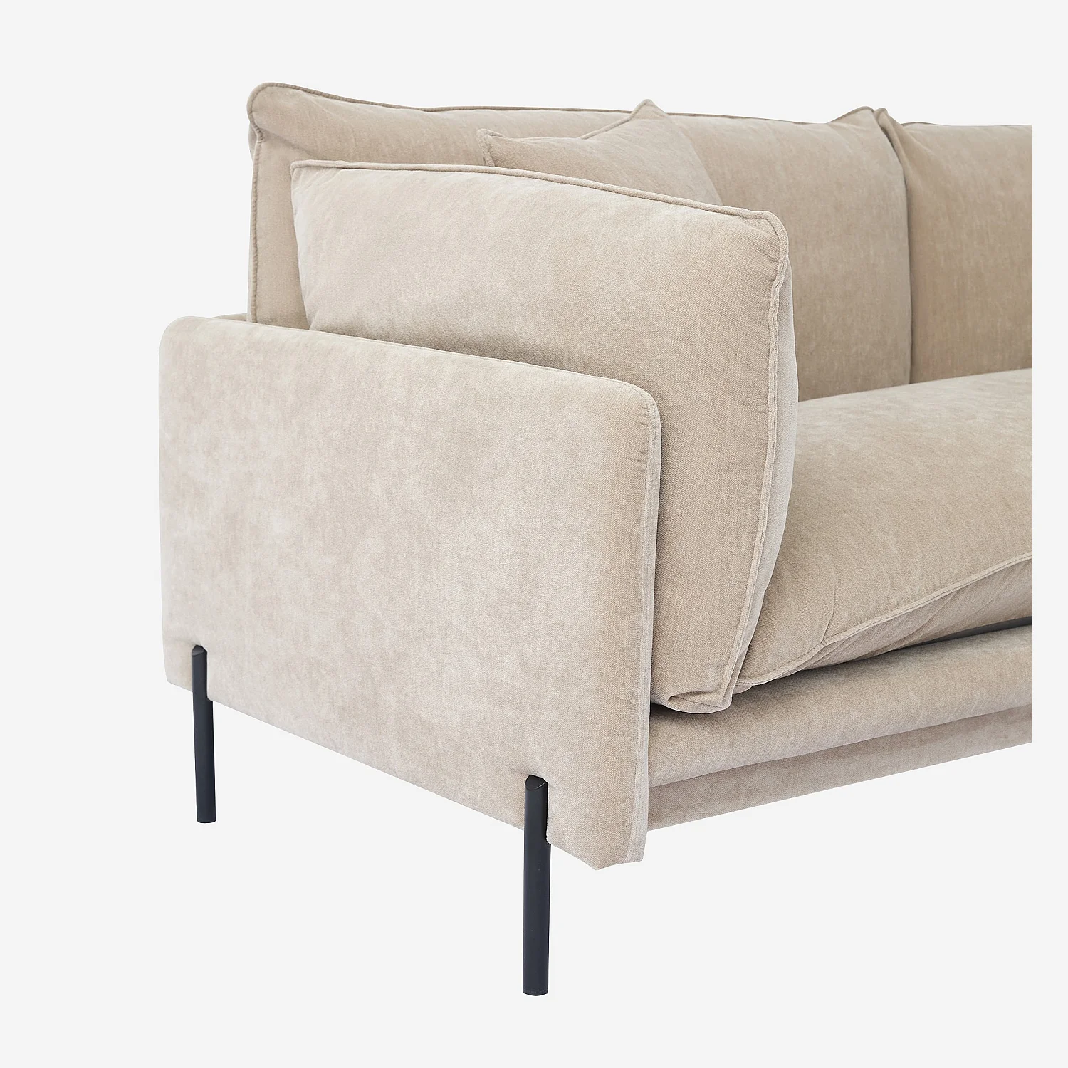 Canapé 3 places déhoussable en tissu garni de plumes - Taupe - 4