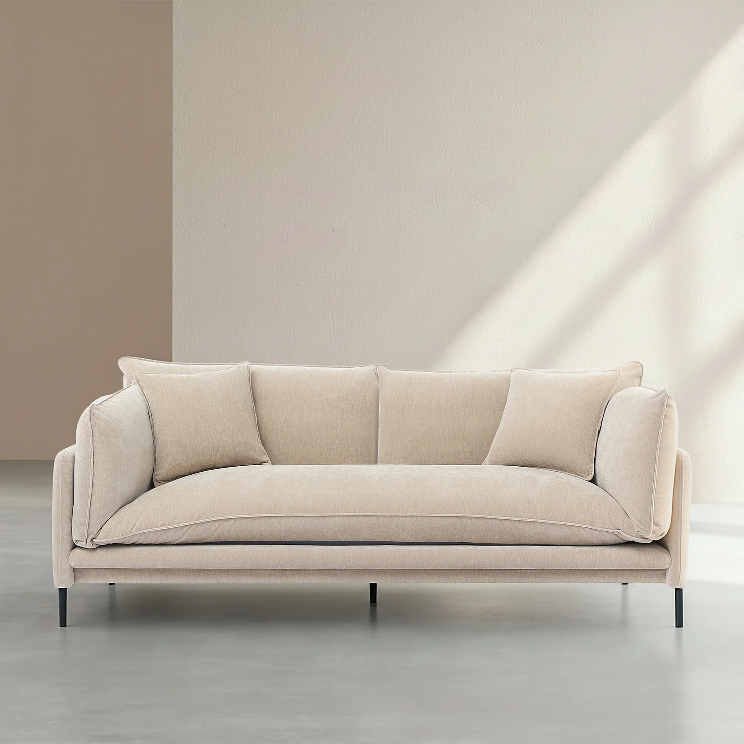 FEATH II - Drei-Sitzer-Sofa aus beigem Stoff - 3