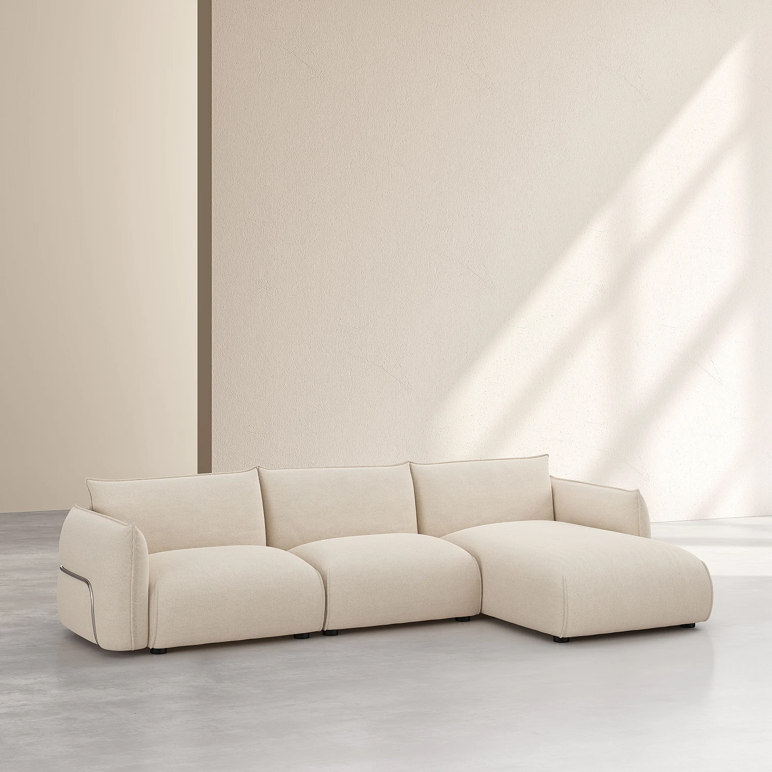 Canapé d'angle droit en tissu - Écru - Design by Morten Georgsen - 5