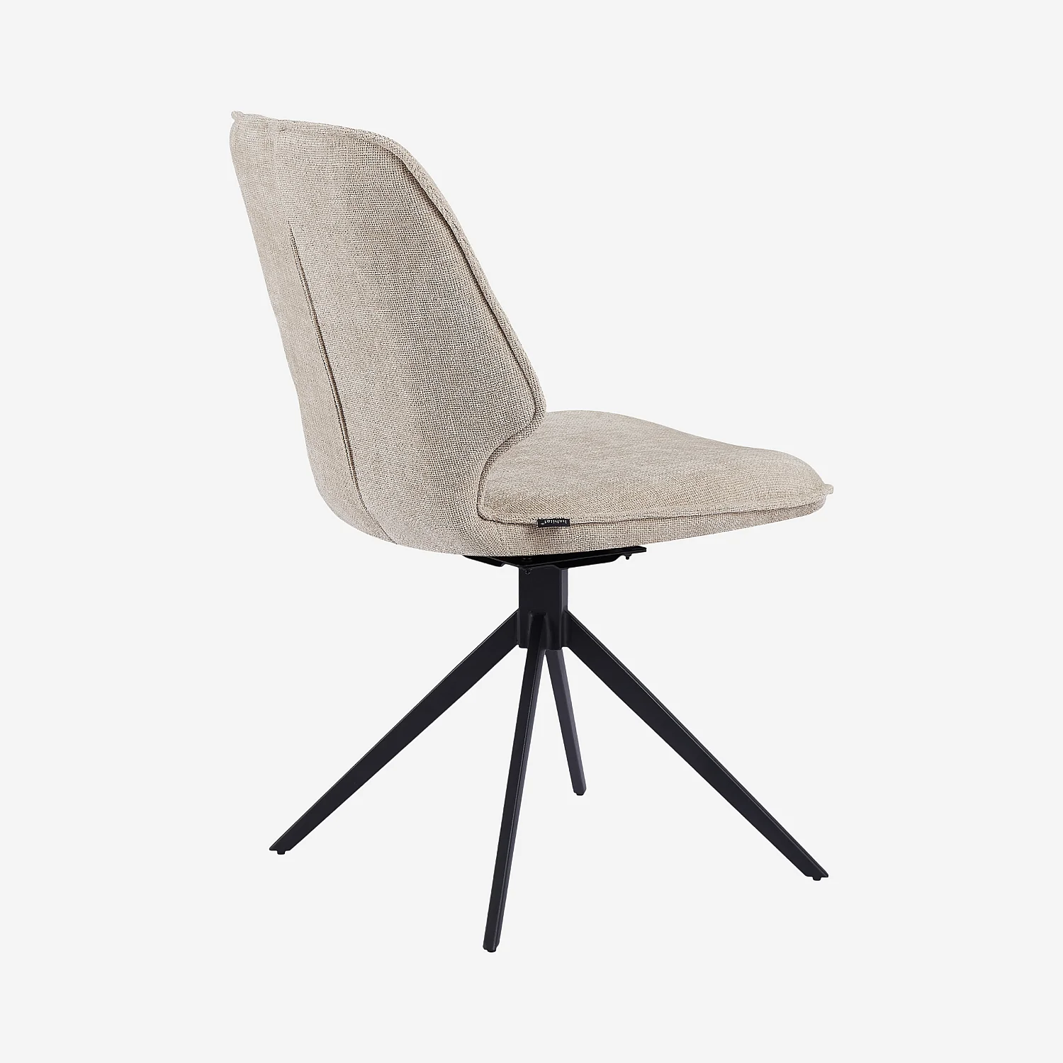 Lot de 2 chaises pivotantes en tissu chenille et métal noir - Beige sable - 6